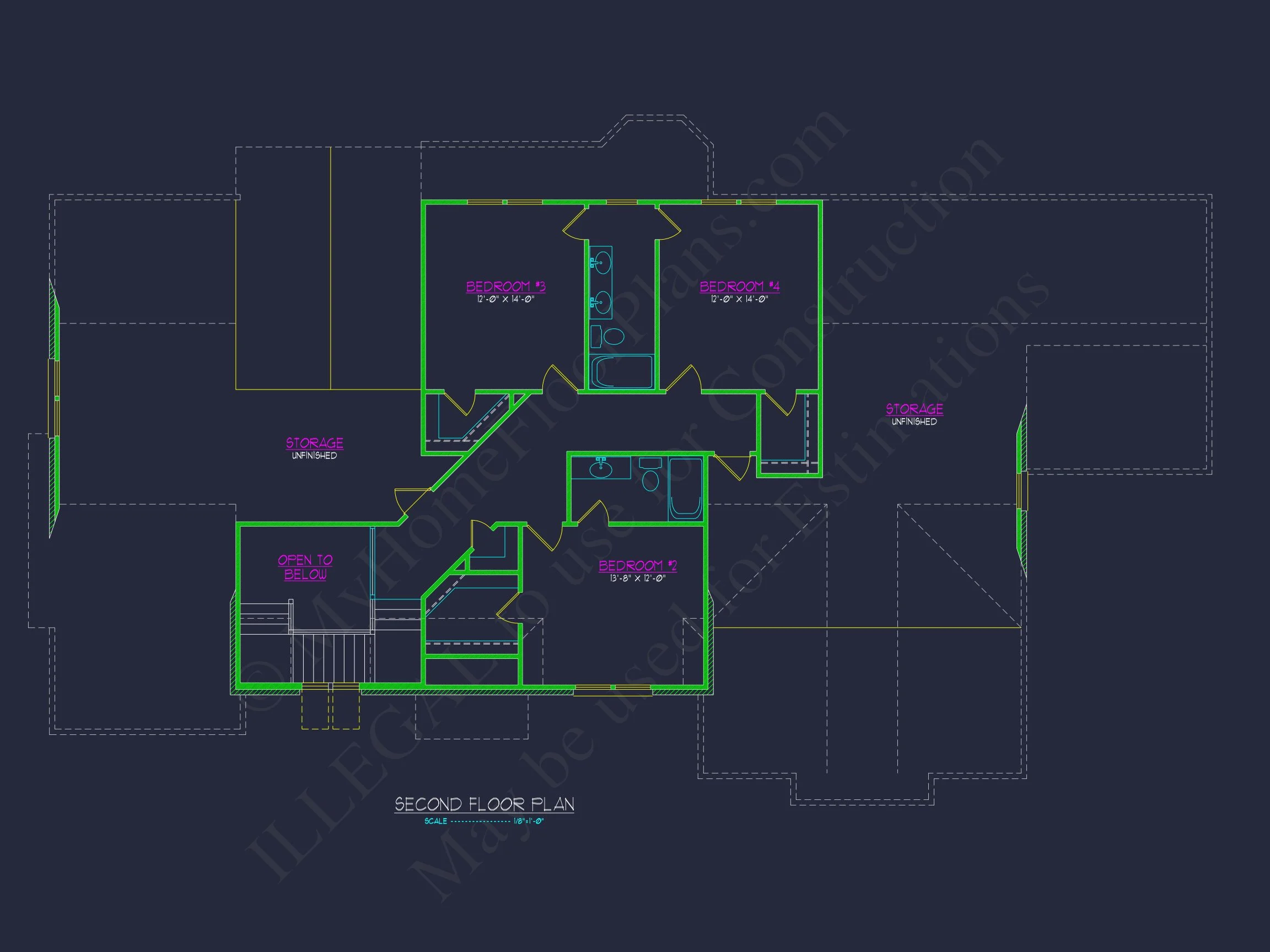 Beautiful house Plan with CAD Blueprint and Architectural Designs