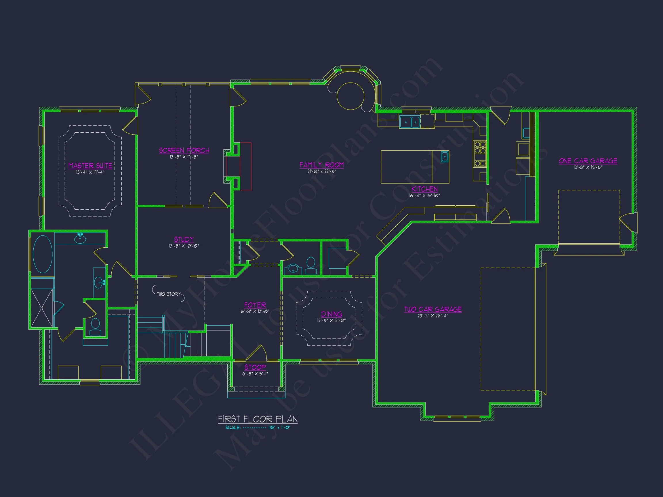 Beautiful house Plan with CAD Blueprint and Architectural Designs