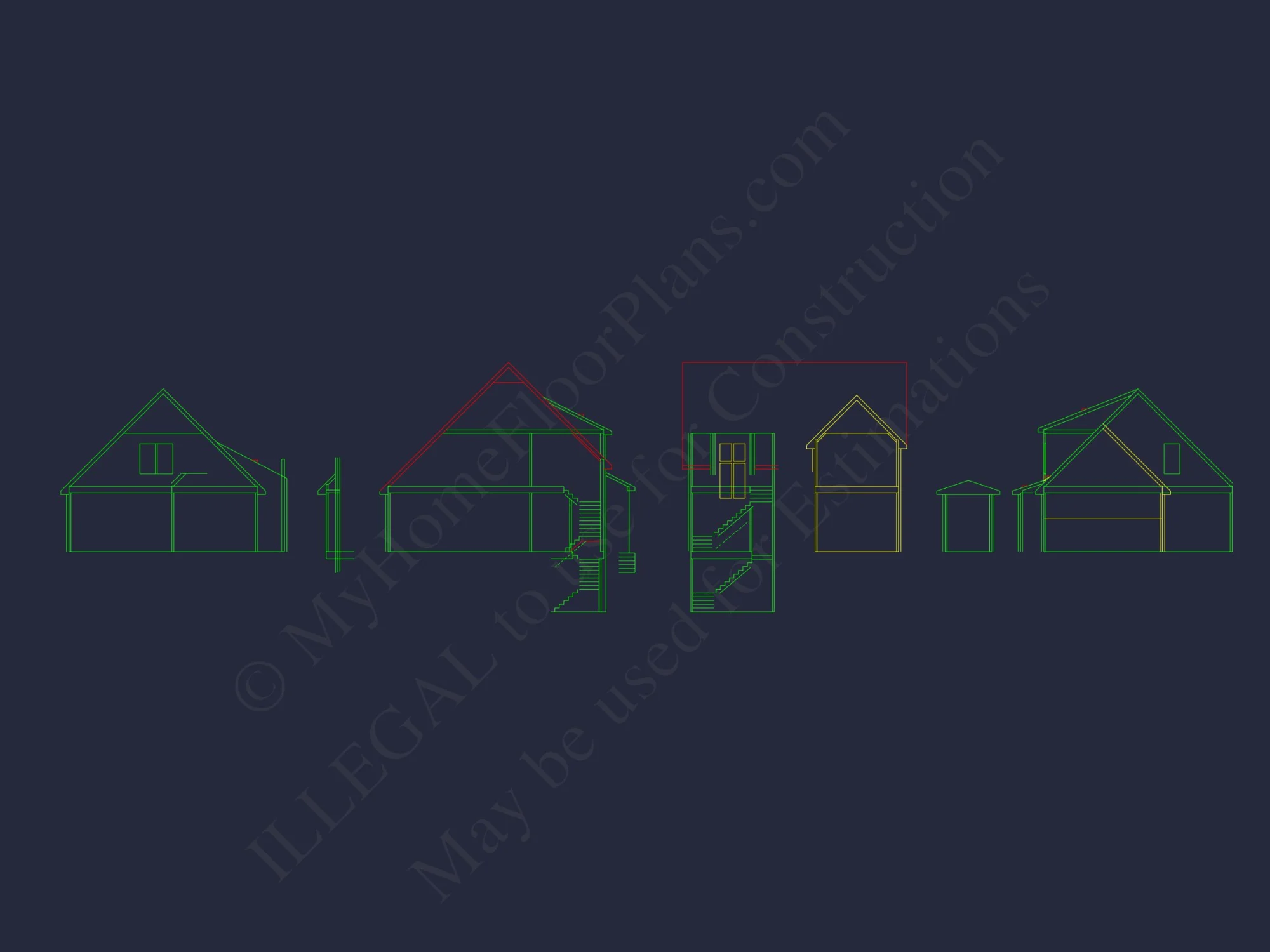 Beautiful house Plan with CAD Blueprint and Architectural Designs