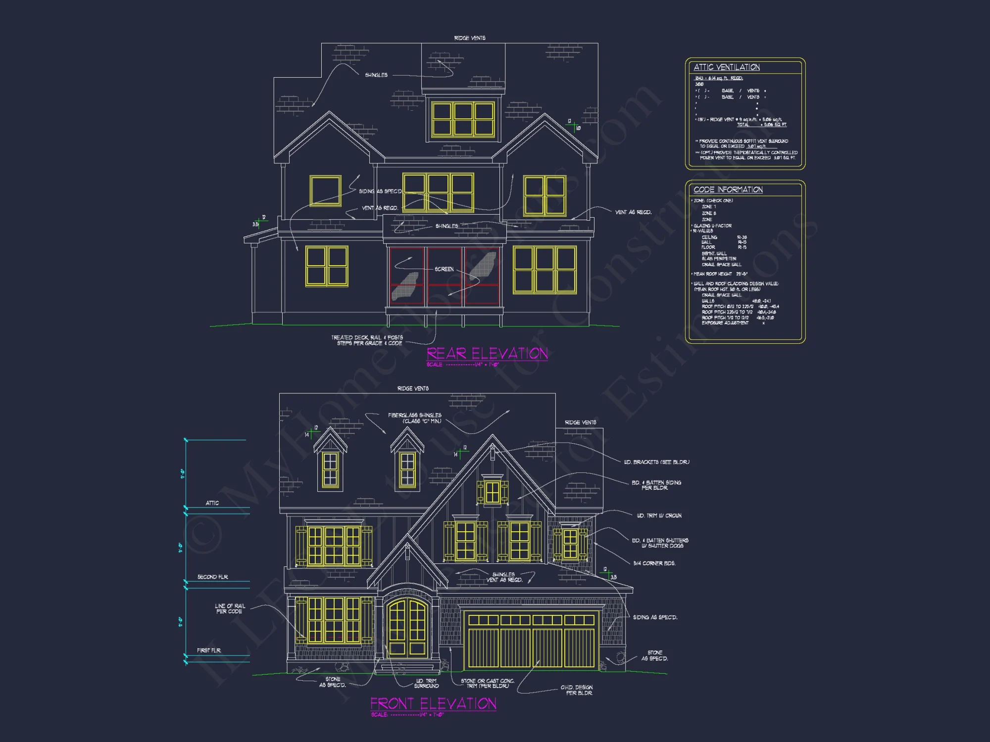 Charming house Blueprints: 2.5 Story Floor Plan Designs in CAD
