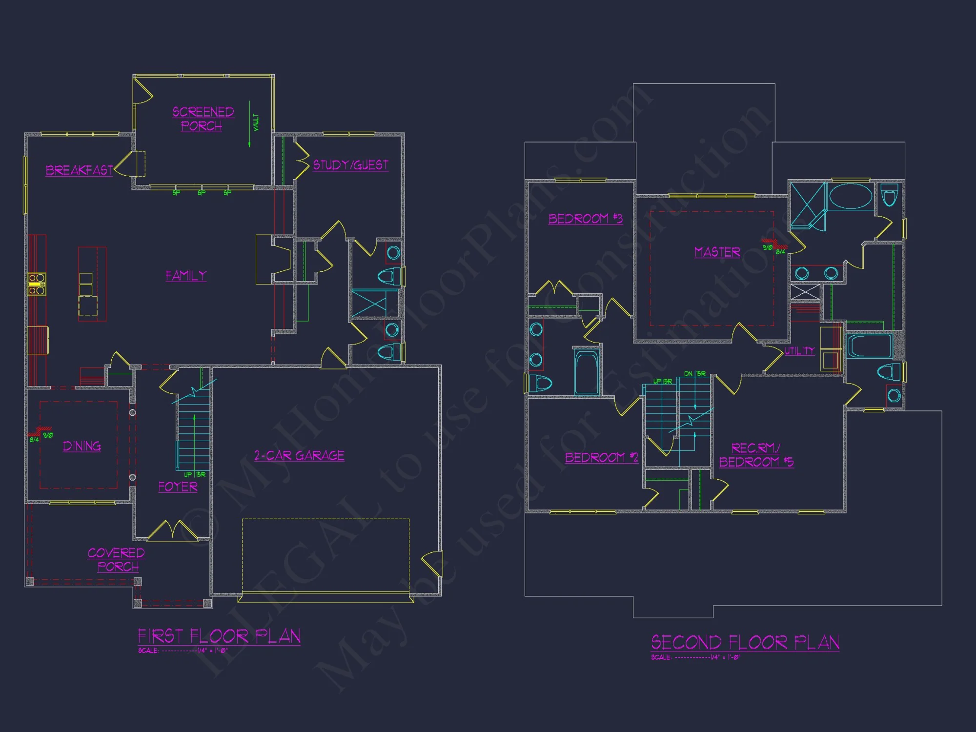 Charming house Blueprints: 2.5 Story Floor Plan Designs in CAD