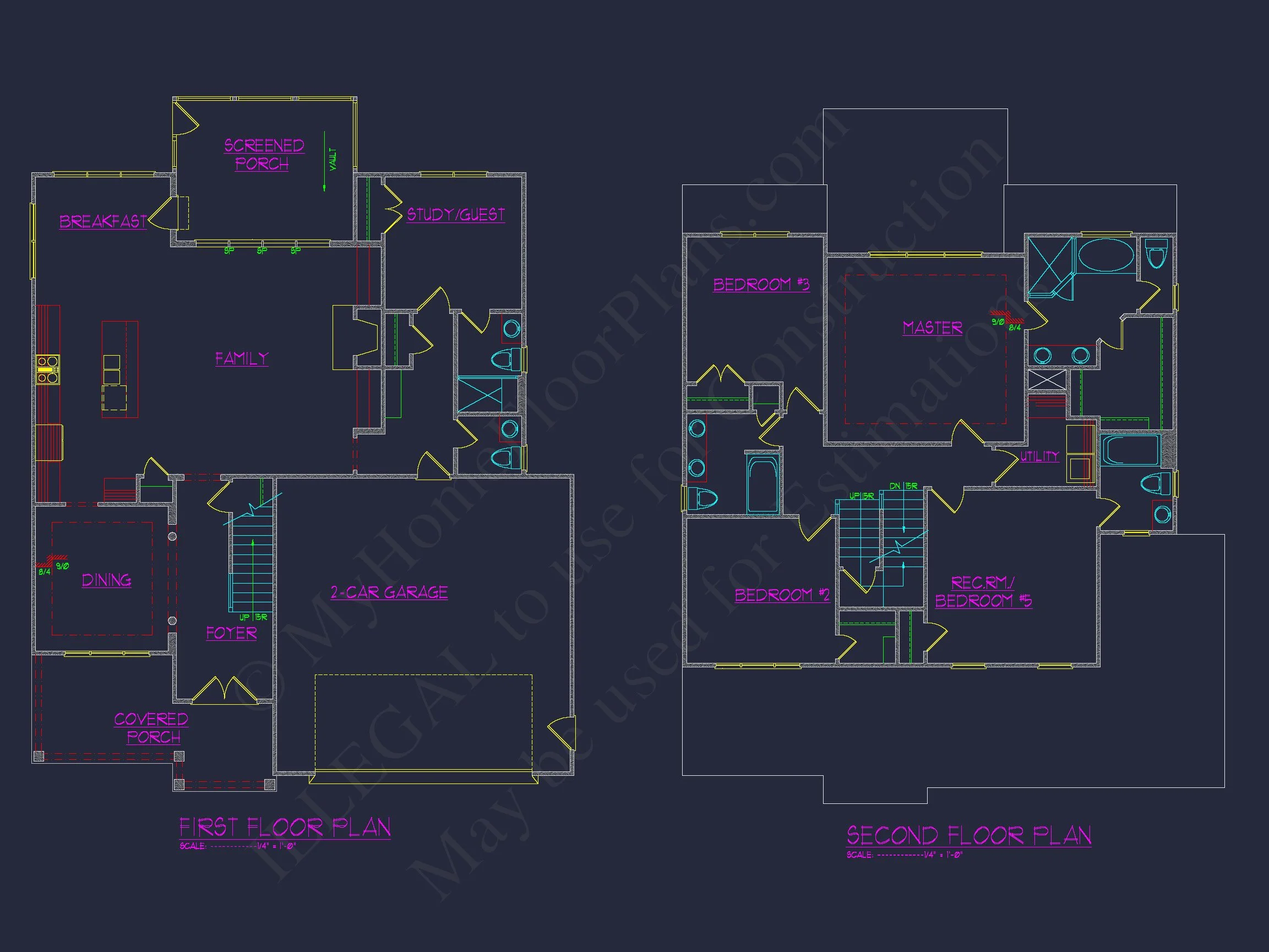 Charming house Blueprints: 2.5 Story Floor Plan Designs in CAD