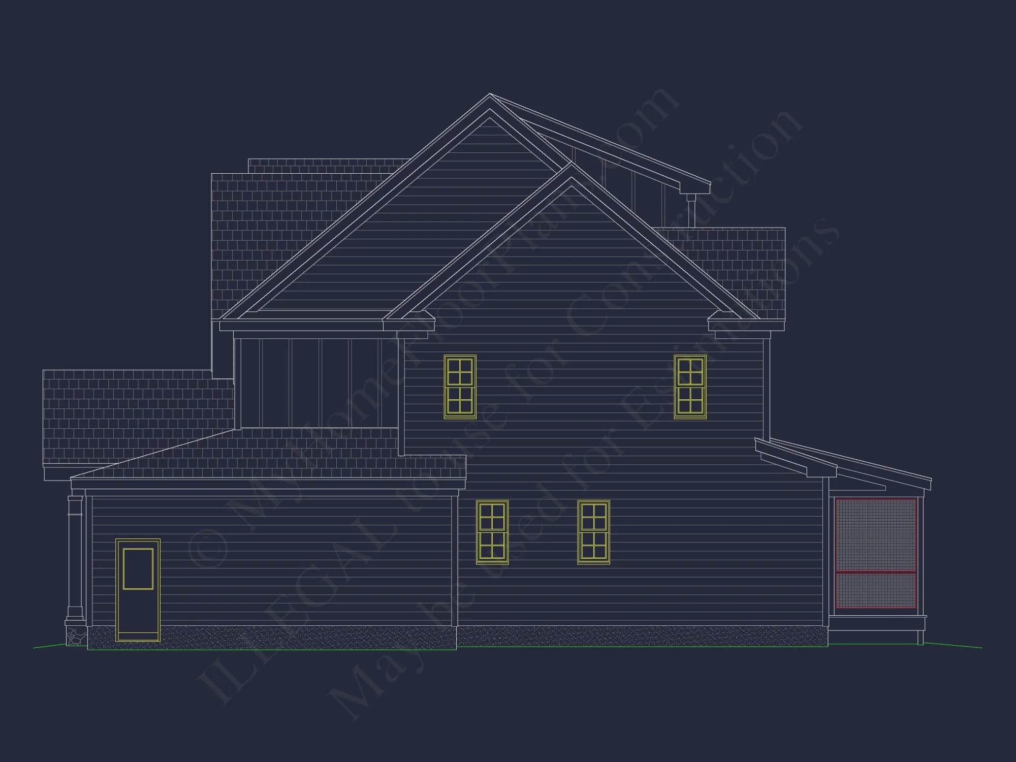 Charming house Blueprints: 2.5 Story Floor Plan Designs in CAD