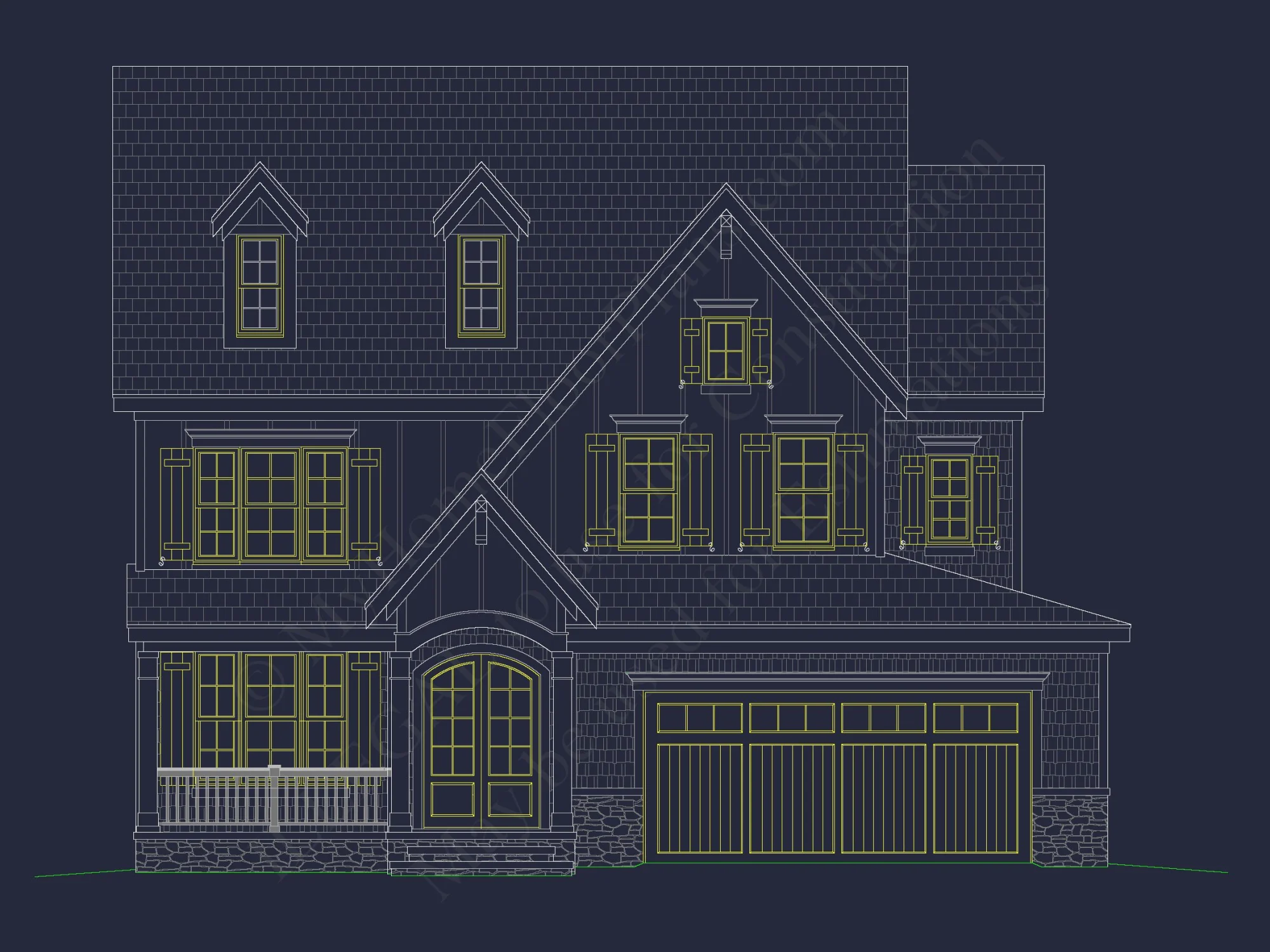 Charming house Blueprints: 2.5 Story Floor Plan Designs in CAD