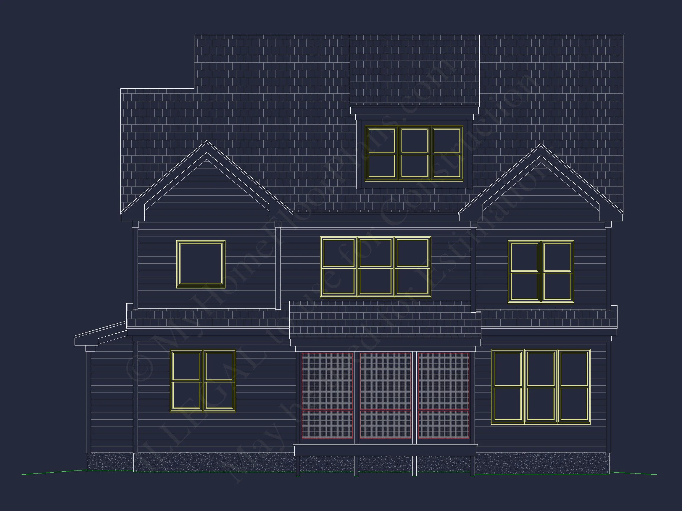 Charming house Blueprints: 2.5 Story Floor Plan Designs in CAD