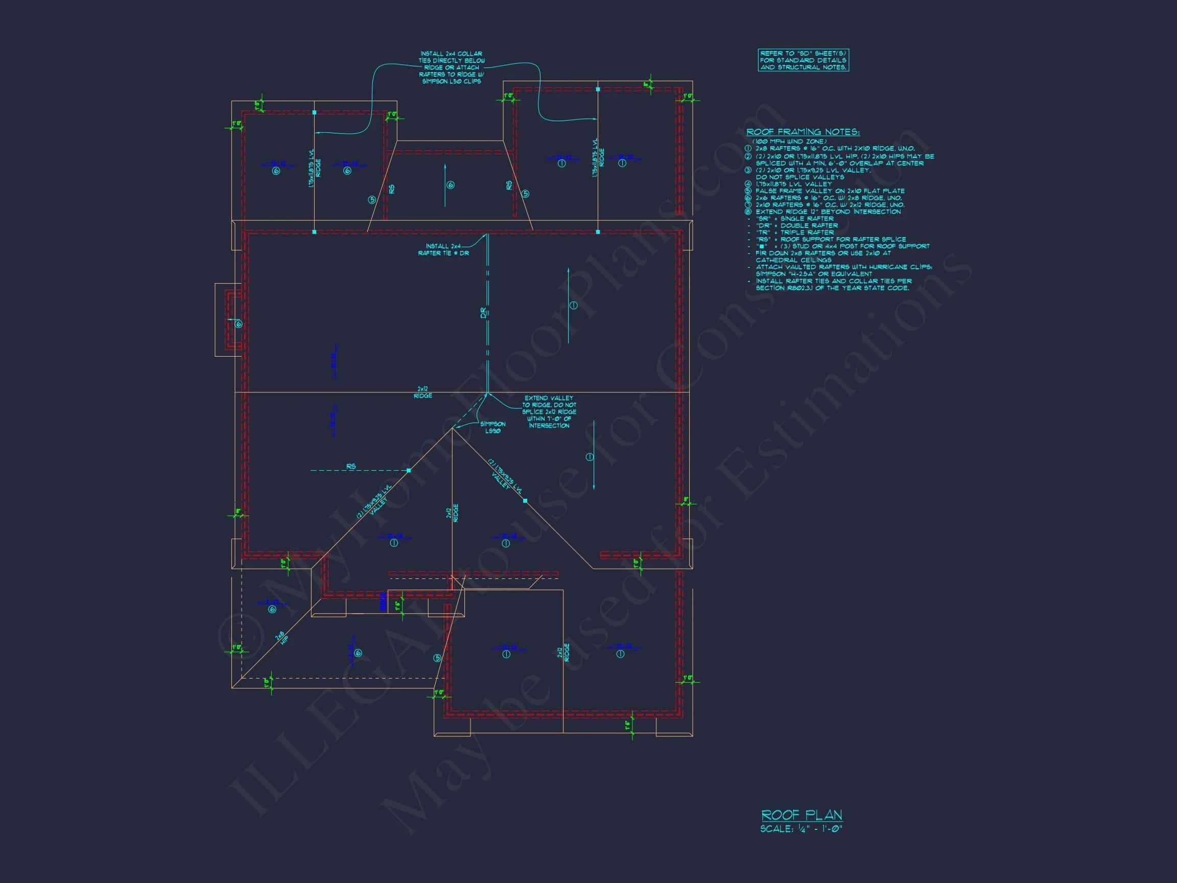 Custom house Plan with 4 Bedrooms and 2 Garage Bays