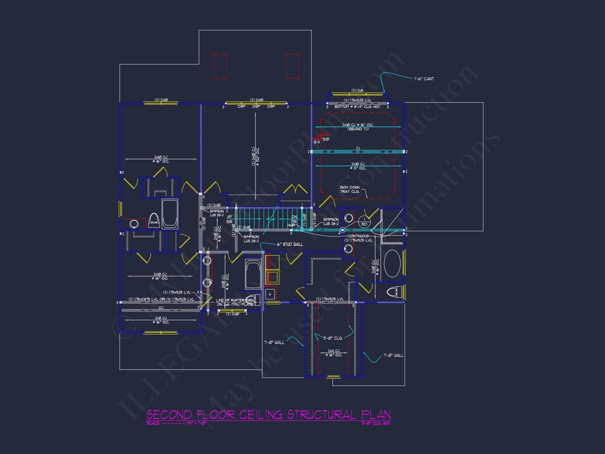 Detailed house Plan Blueprint with Traditional Architecture