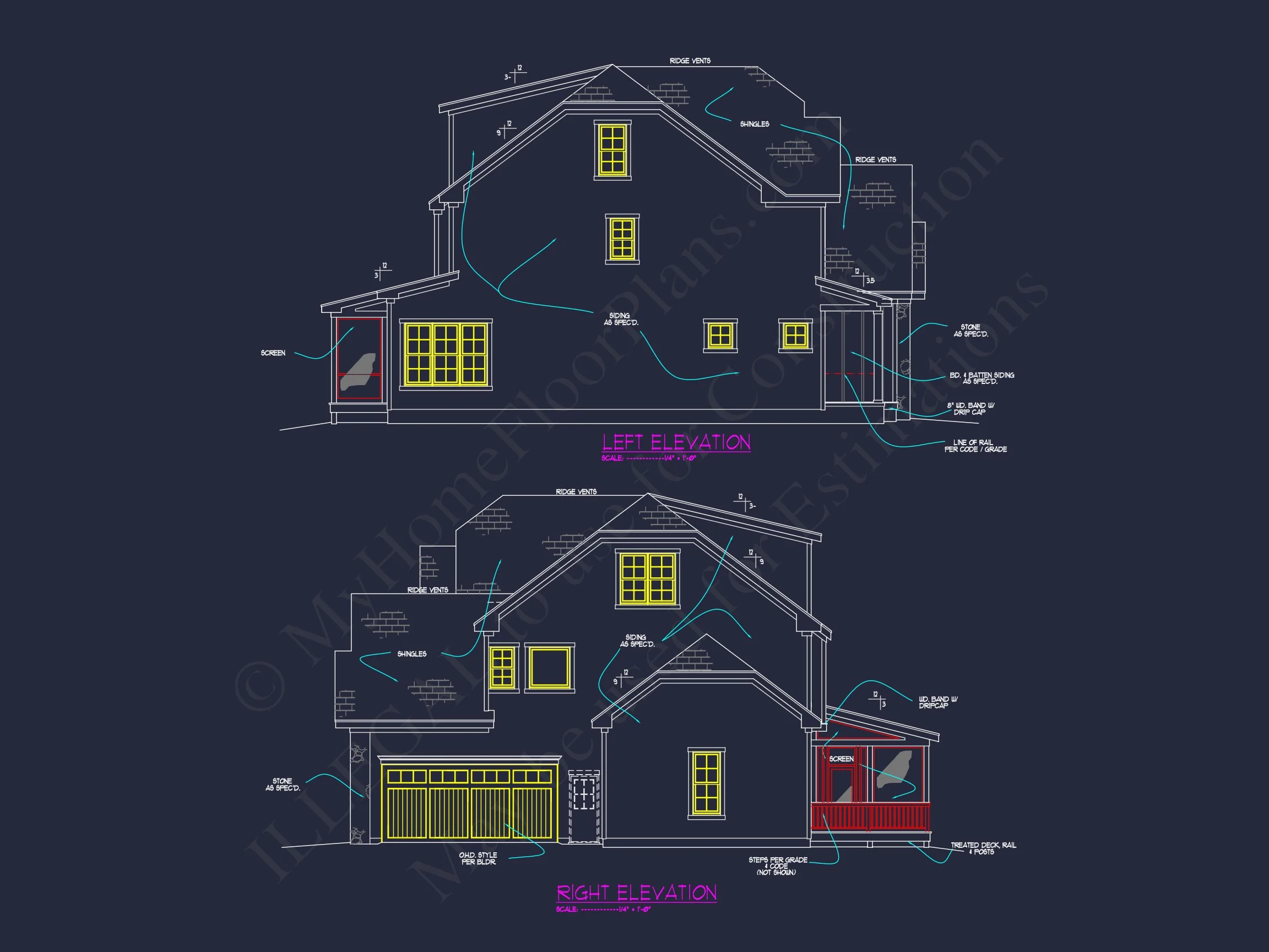 13-1985 HOUSE PLAN - Detailed House Plan Blueprint with Traditional Architecture 10 Detailed house Plan Blueprint with Traditional Architecture