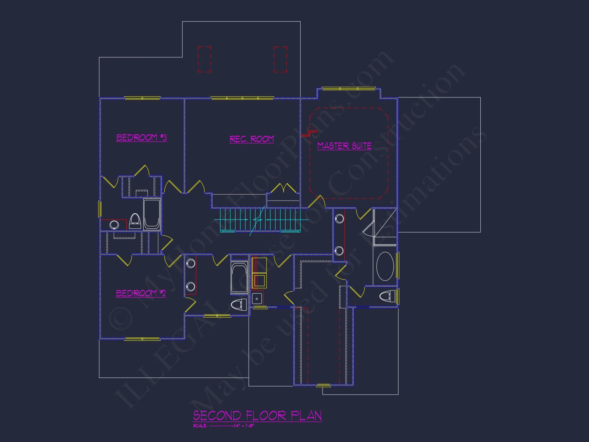 Detailed house Plan Blueprint with Traditional Architecture