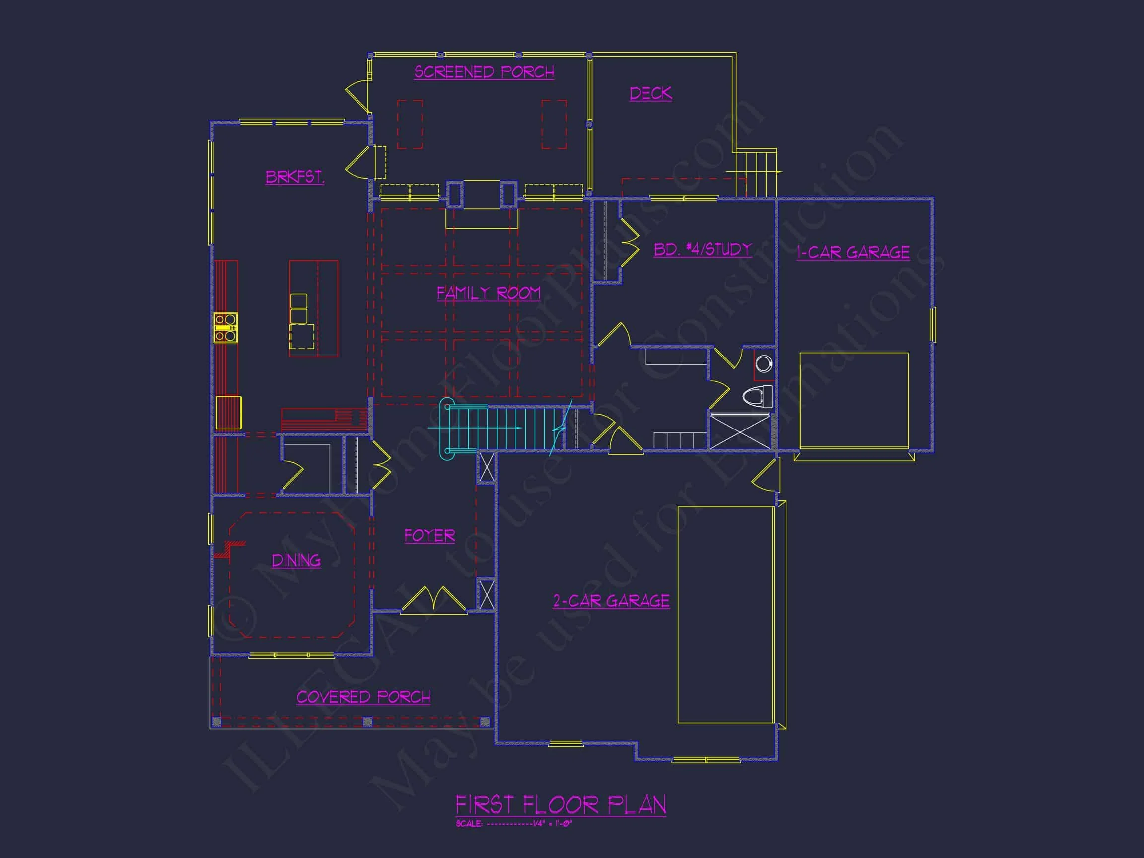 13-1985 HOUSE PLAN - Detailed House Plan Blueprint with Traditional Architecture 6 Detailed house Plan Blueprint with Traditional Architecture
