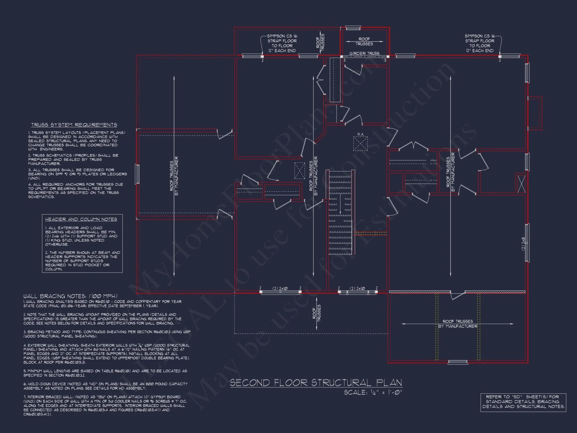 Elegant house Floor Plan - 5 Bedroom CAD Designs & Blueprint