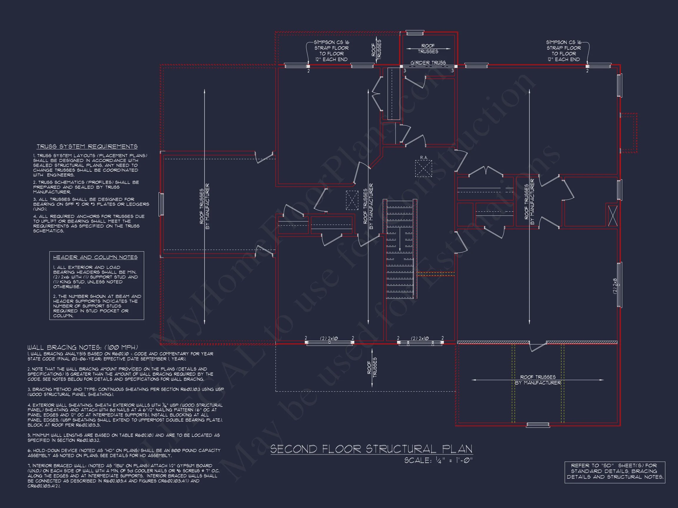 Elegant house Floor Plan - 5 Bedroom CAD Designs & Blueprint