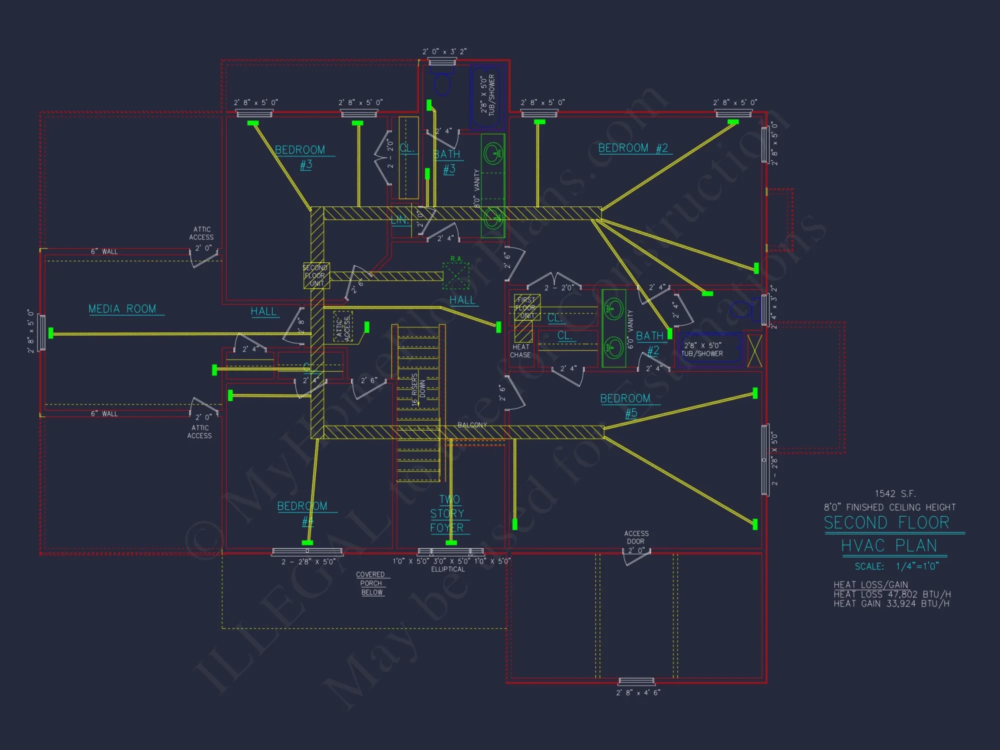 Elegant house Floor Plan - 5 Bedroom CAD Designs & Blueprint