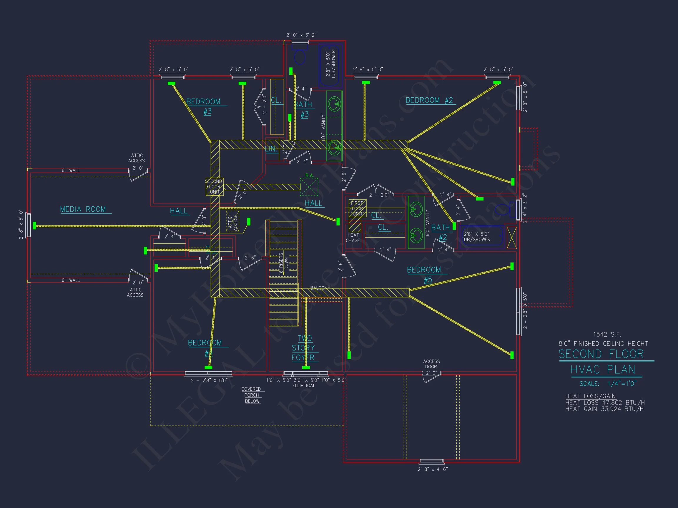Elegant house Floor Plan - 5 Bedroom CAD Designs & Blueprint