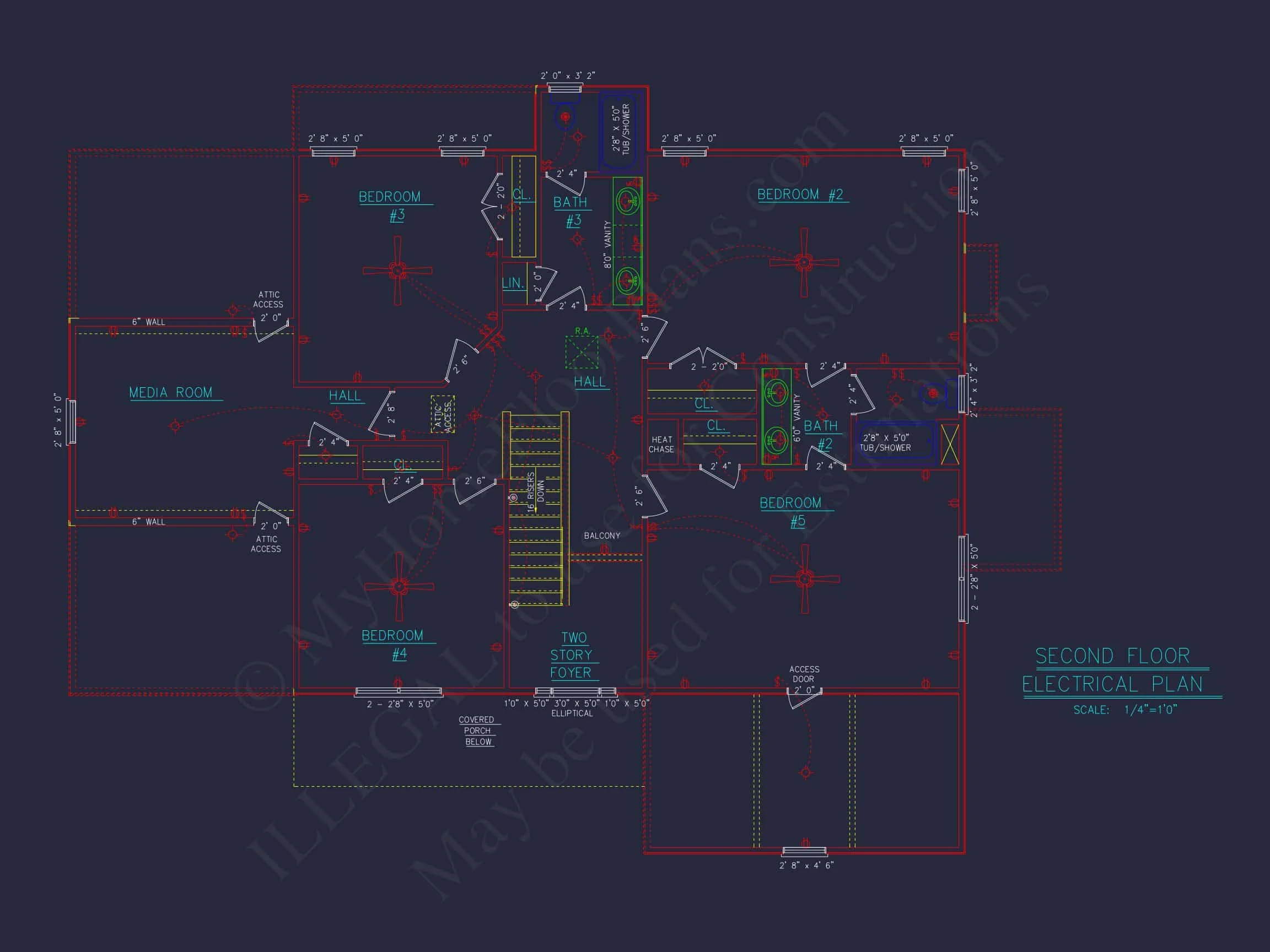 Elegant house Floor Plan - 5 Bedroom CAD Designs & Blueprint