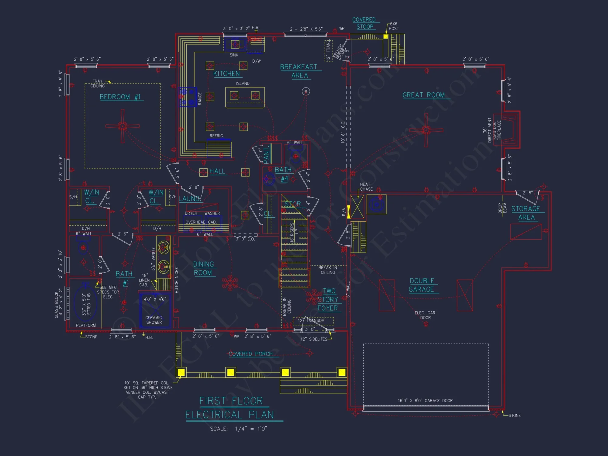 Elegant house Floor Plan - 5 Bedroom CAD Designs & Blueprint