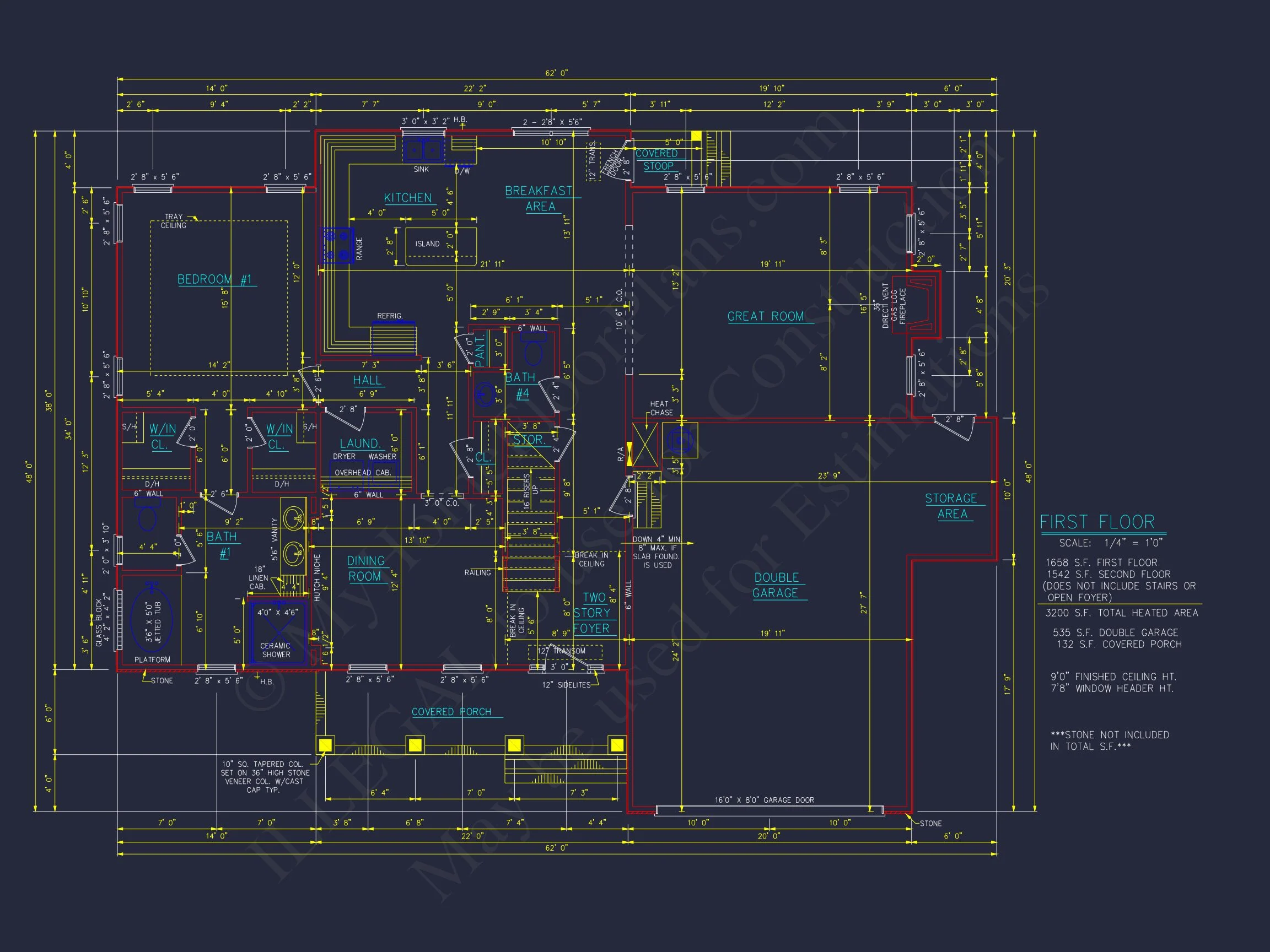 Elegant house Floor Plan - 5 Bedroom CAD Designs & Blueprint