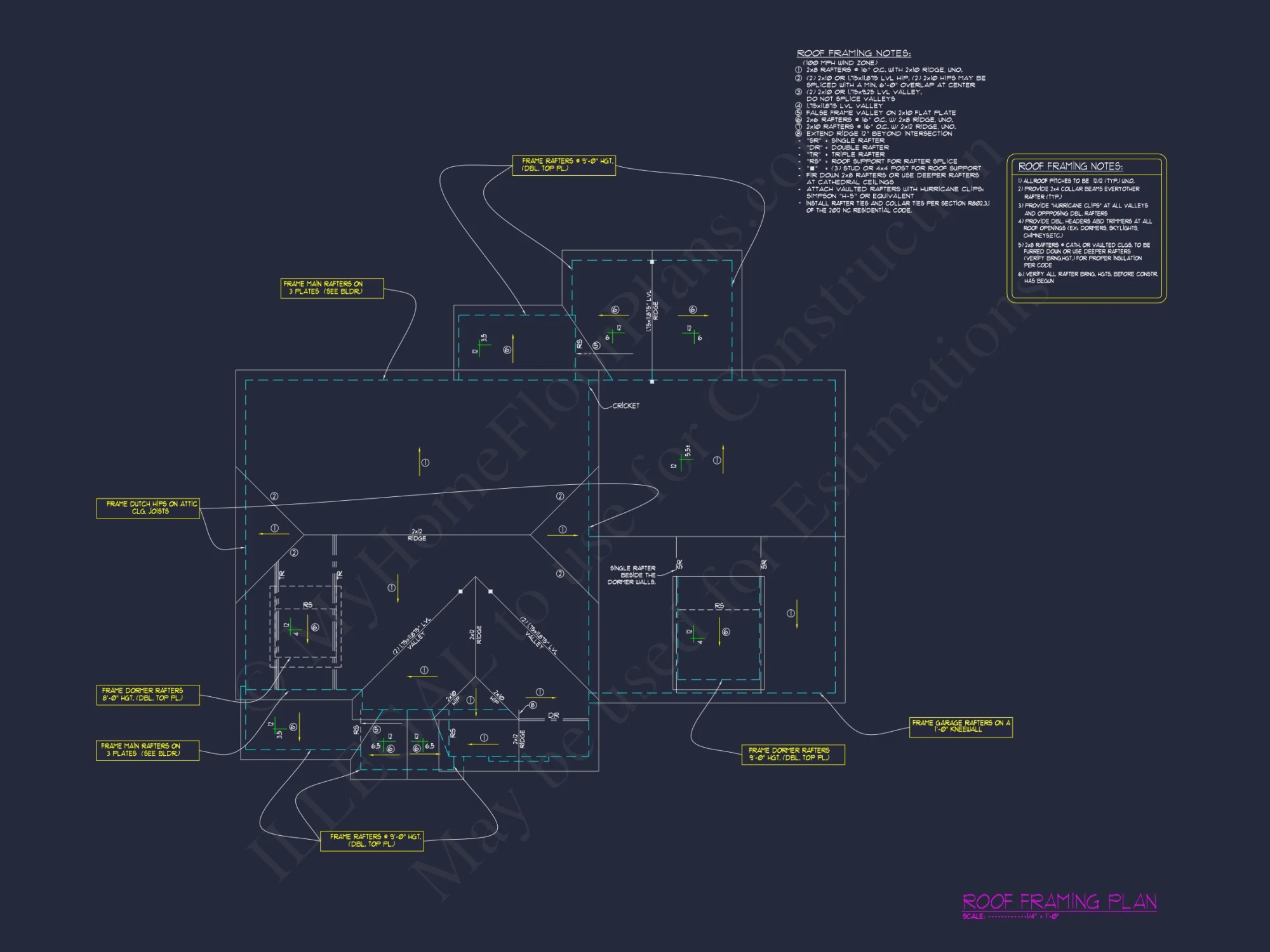 Classic Colonial Farmhouse house Plan with 2.5 Floors & CAD