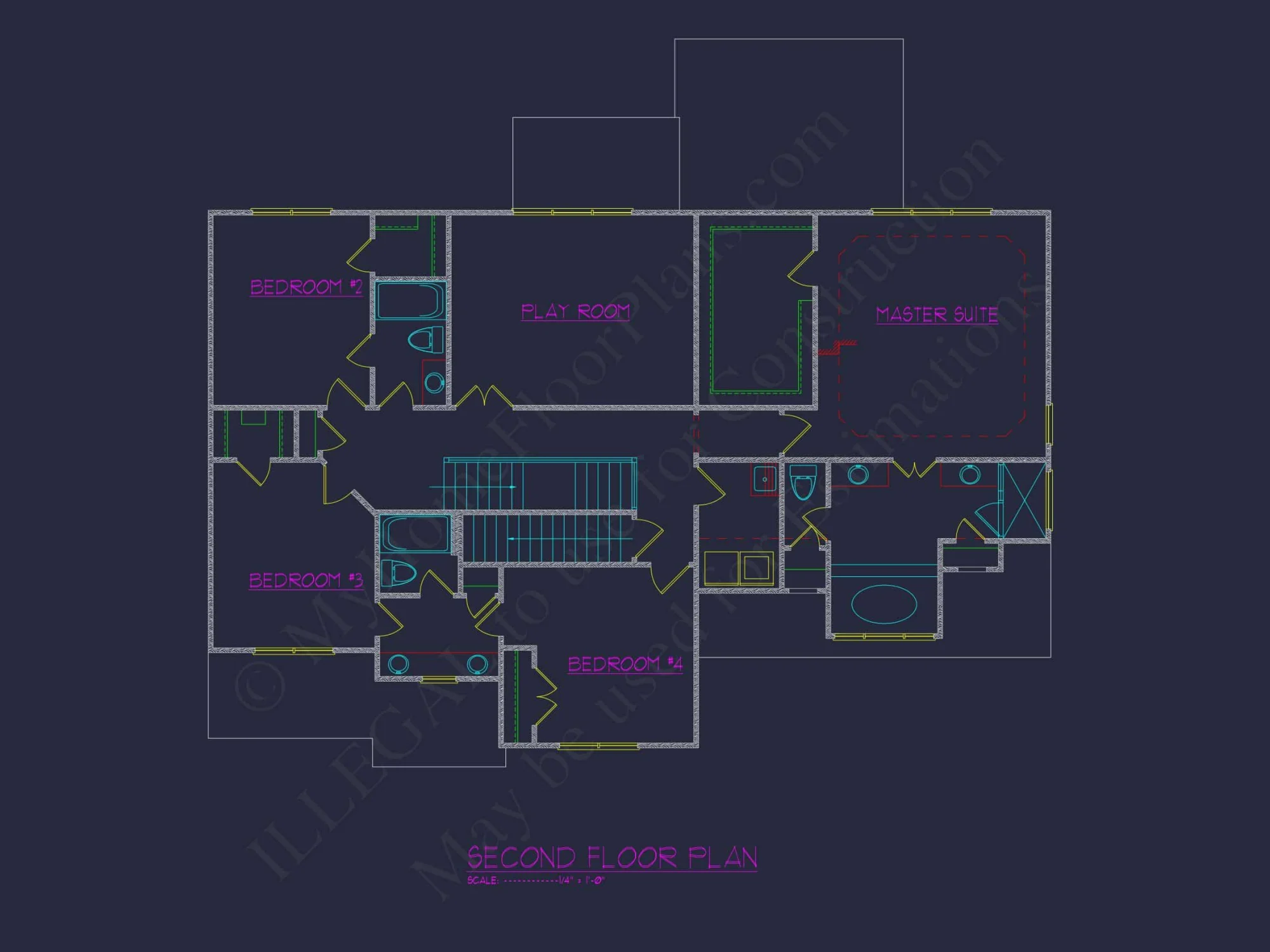 Classic Colonial Farmhouse house Plan with 2.5 Floors & CAD