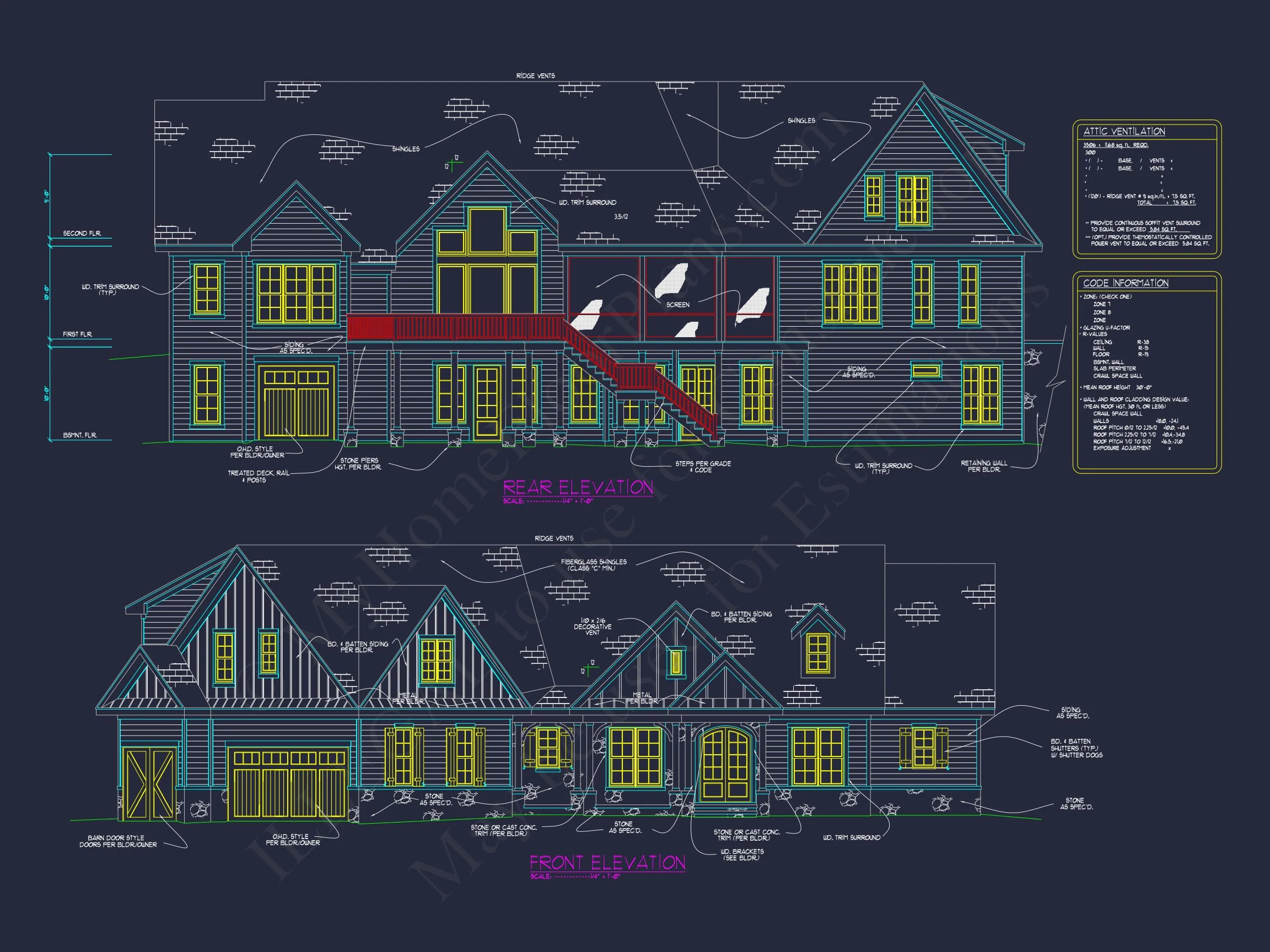 Stunning Craftsman house Design with 3 Floors and CAD Plan