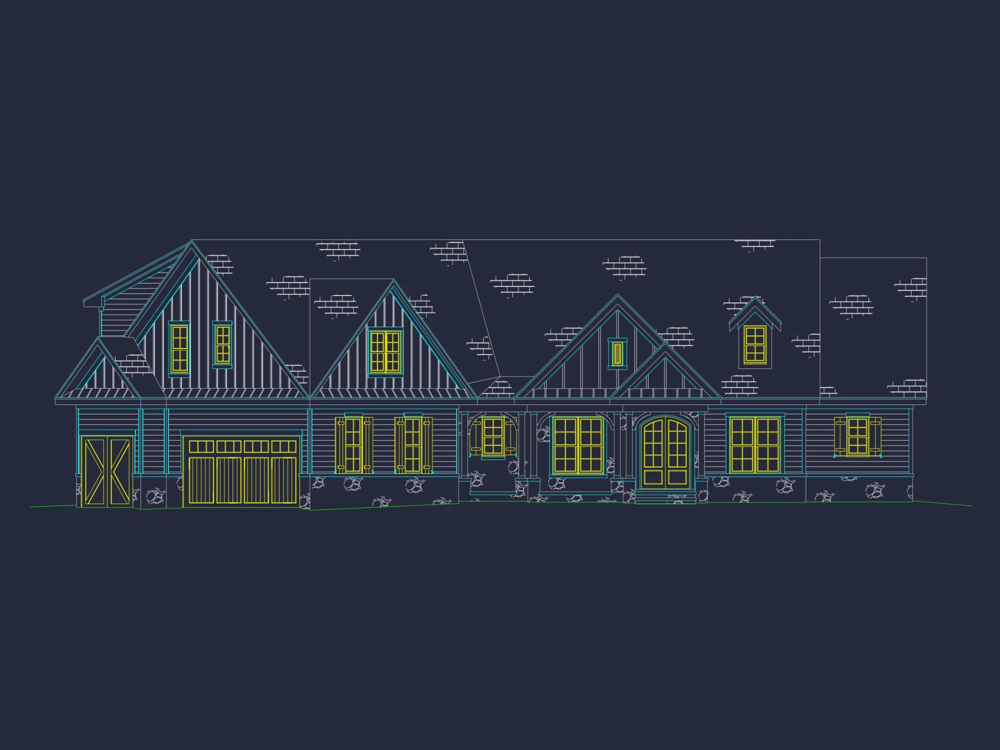 Stunning Craftsman house Design with 3 Floors and CAD Plan