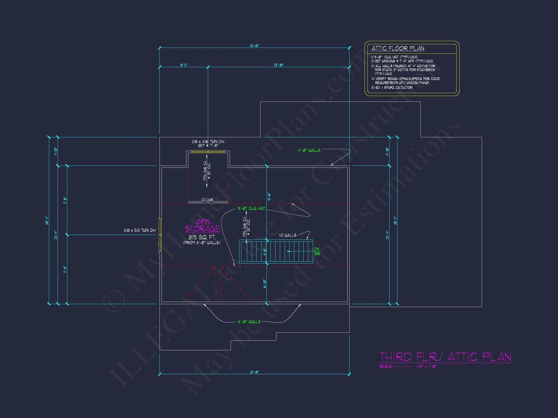 Beautiful house Plan with 2.5 Floors, CAD Designs & Blueprint