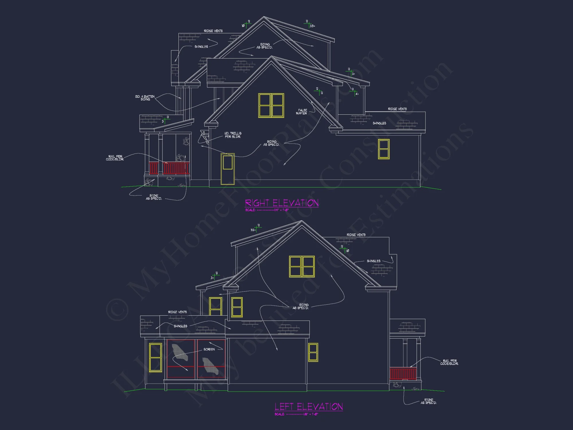 Beautiful house Plan with 2.5 Floors, CAD Designs & Blueprint
