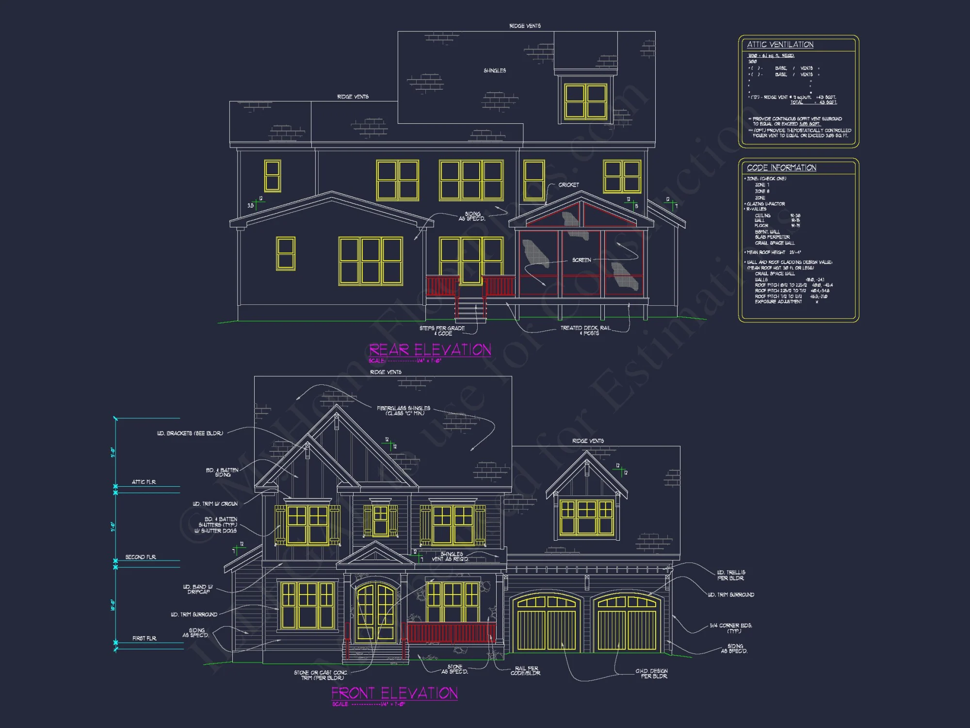 Beautiful house Plan with 2.5 Floors, CAD Designs & Blueprint