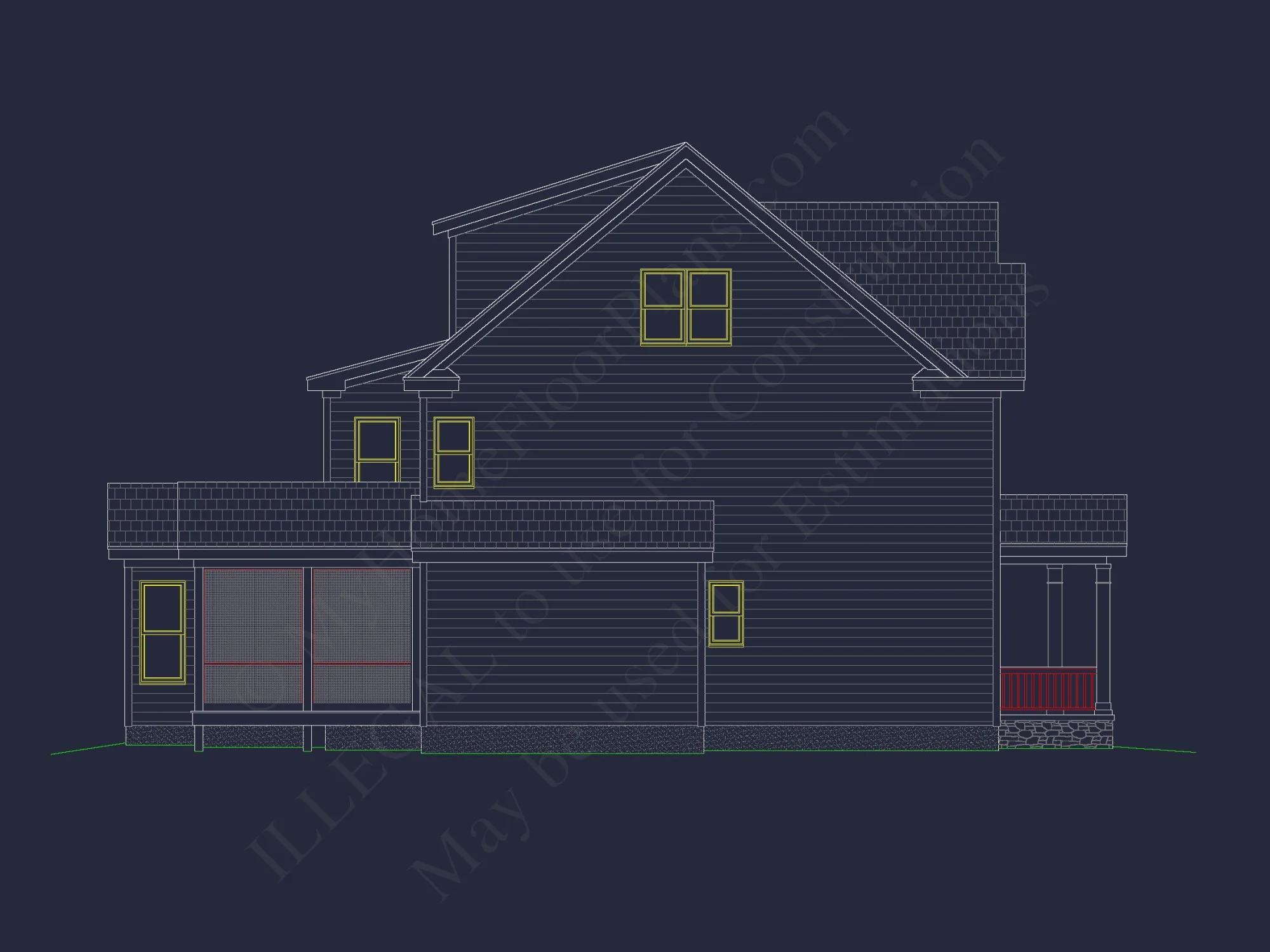 Beautiful house Plan with 2.5 Floors, CAD Designs & Blueprint