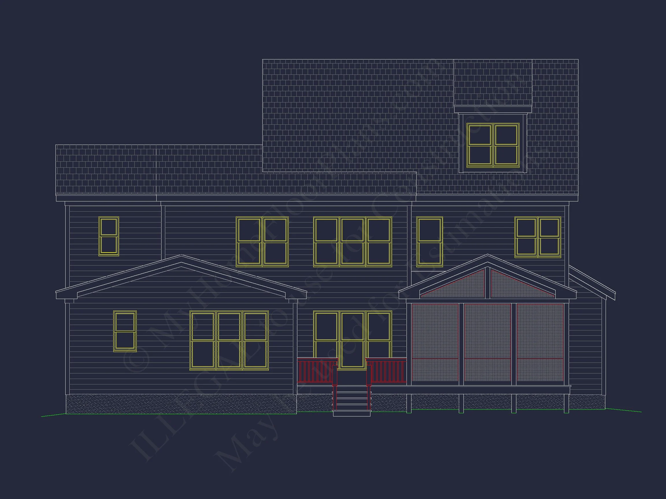 Beautiful house Plan with 2.5 Floors, CAD Designs & Blueprint