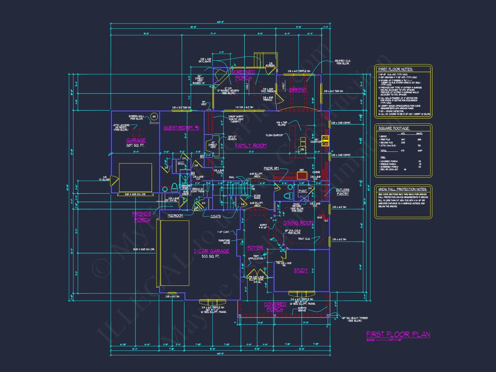 Elegant house Plan with CAD Floor Plan & Traditional Design