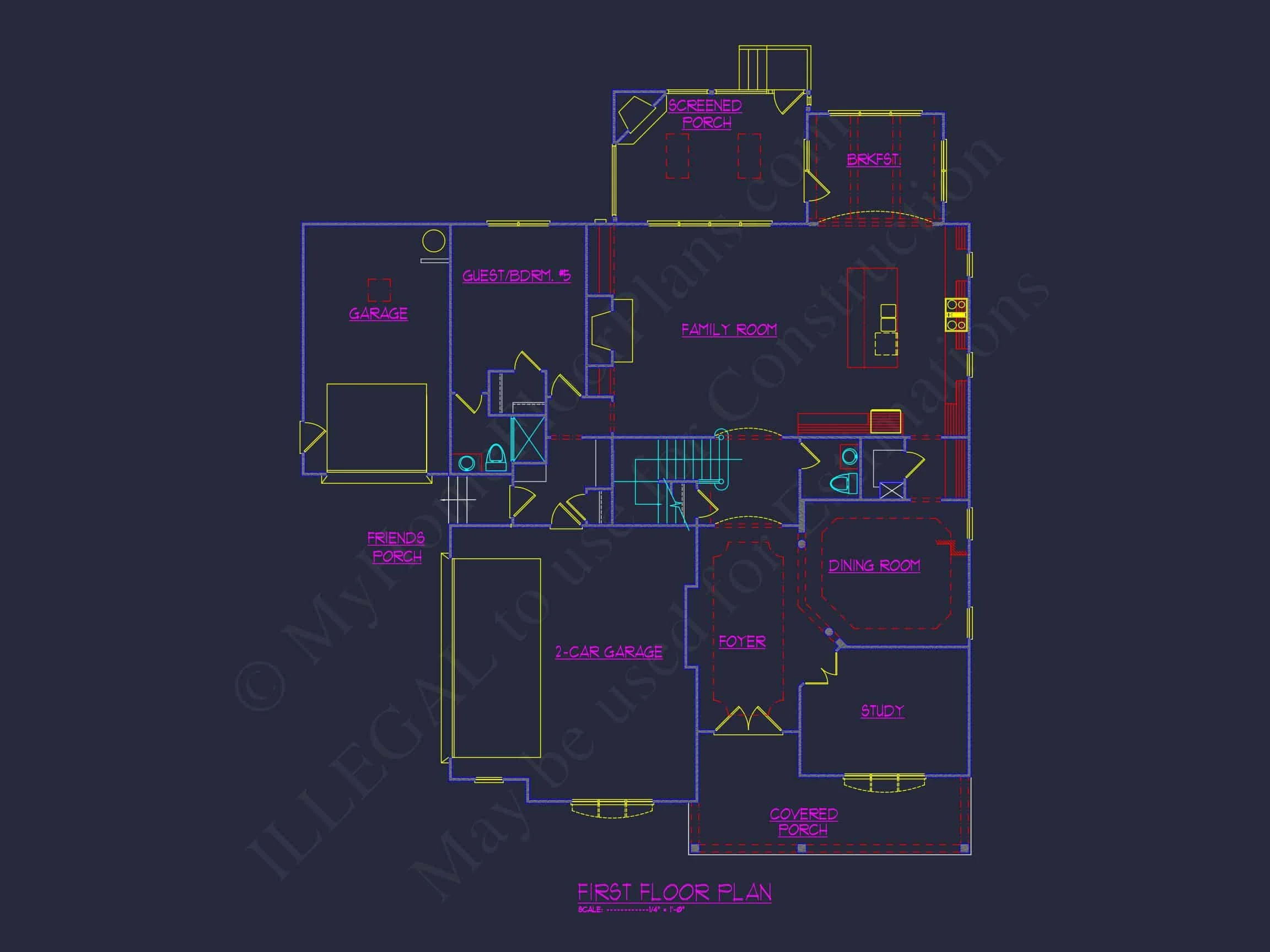 Elegant house Plan with CAD Floor Plan & Traditional Design