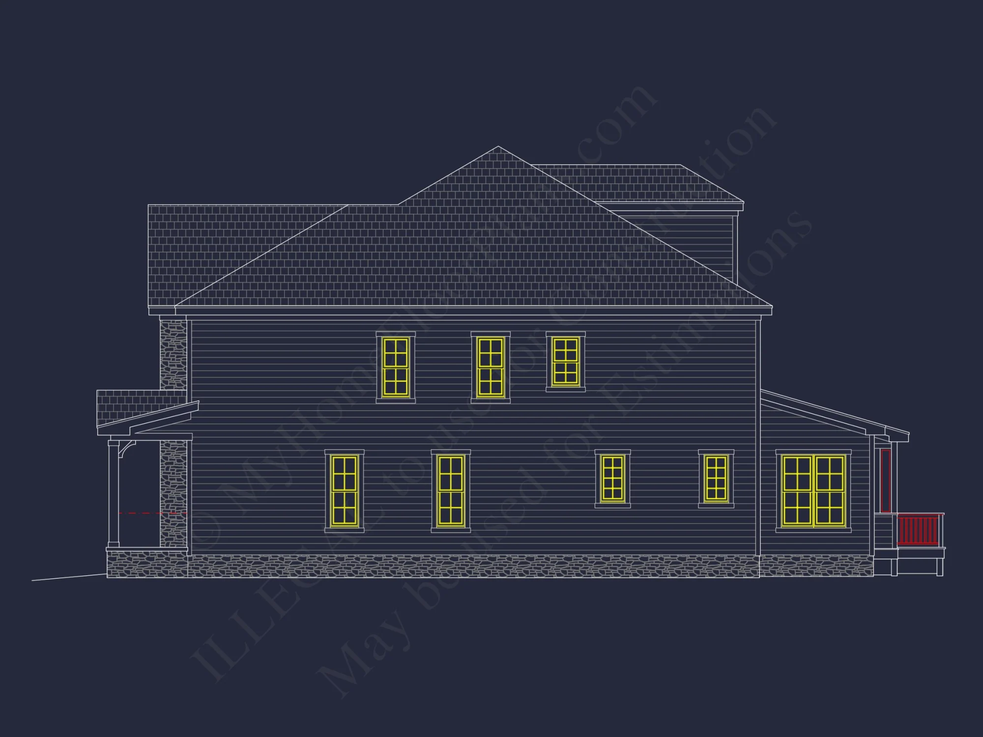 Elegant house Plan with CAD Floor Plan & Traditional Design