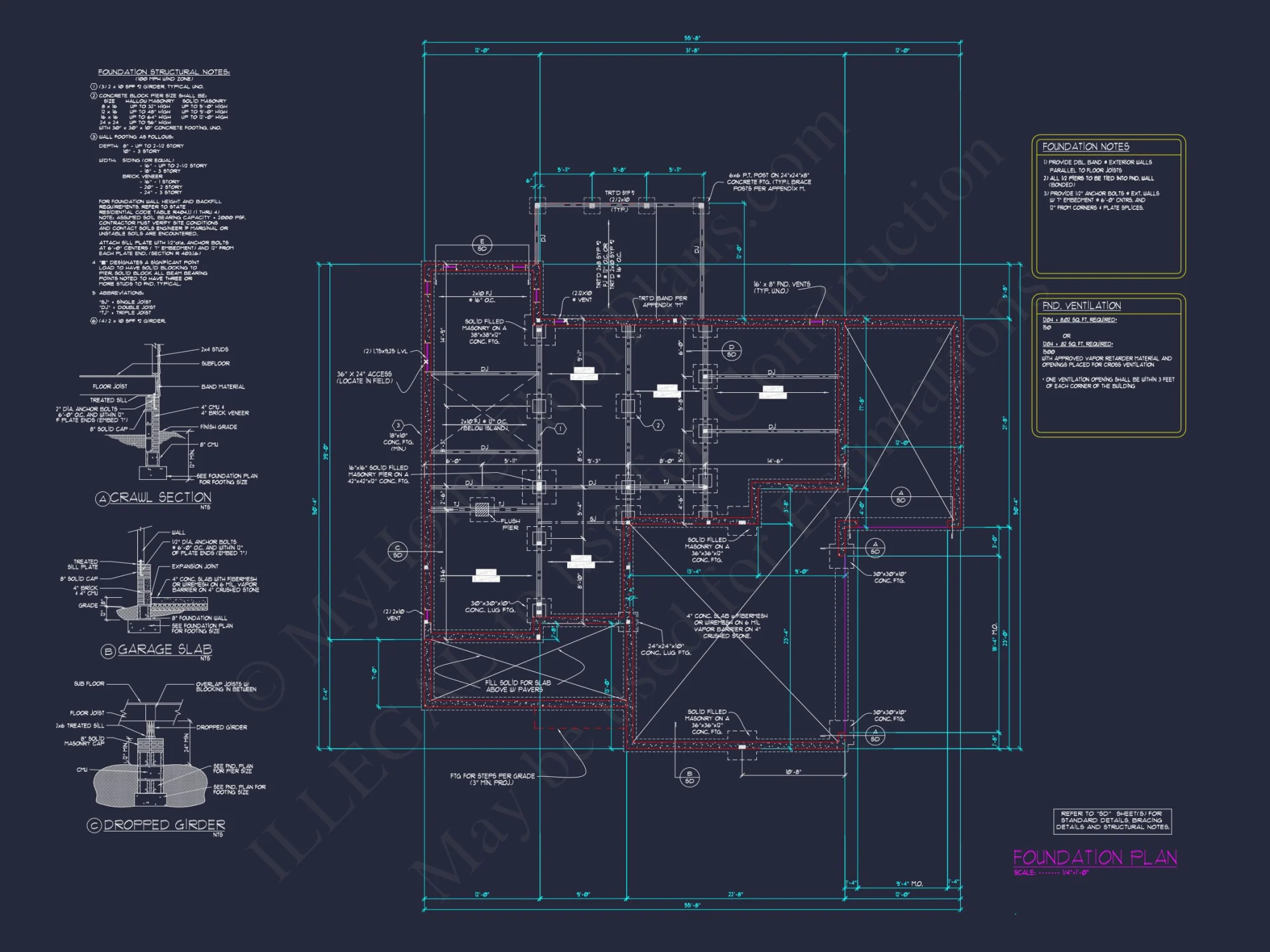 Elegant house Plan with 2-Car Garage, Open Floor Plan & CAD Designs