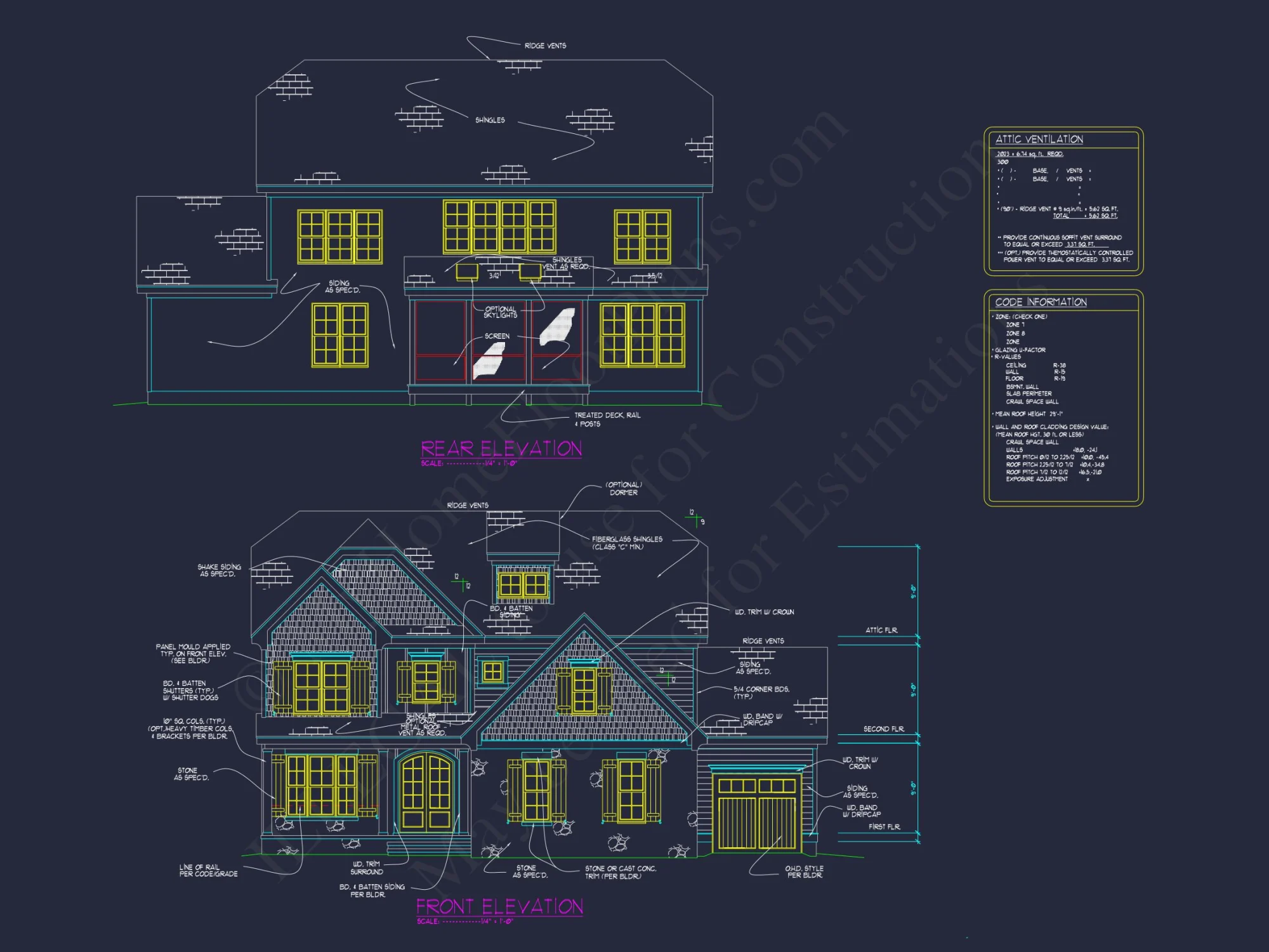 Elegant house Plan with 2-Car Garage, Open Floor Plan & CAD Designs