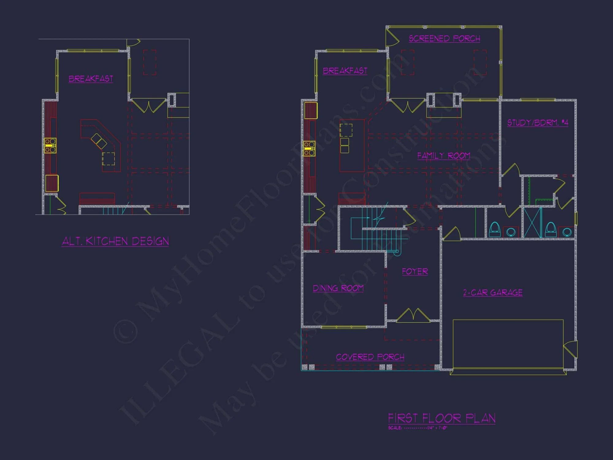 Elegant house Design Floor Plan with CAD Blueprint Designs