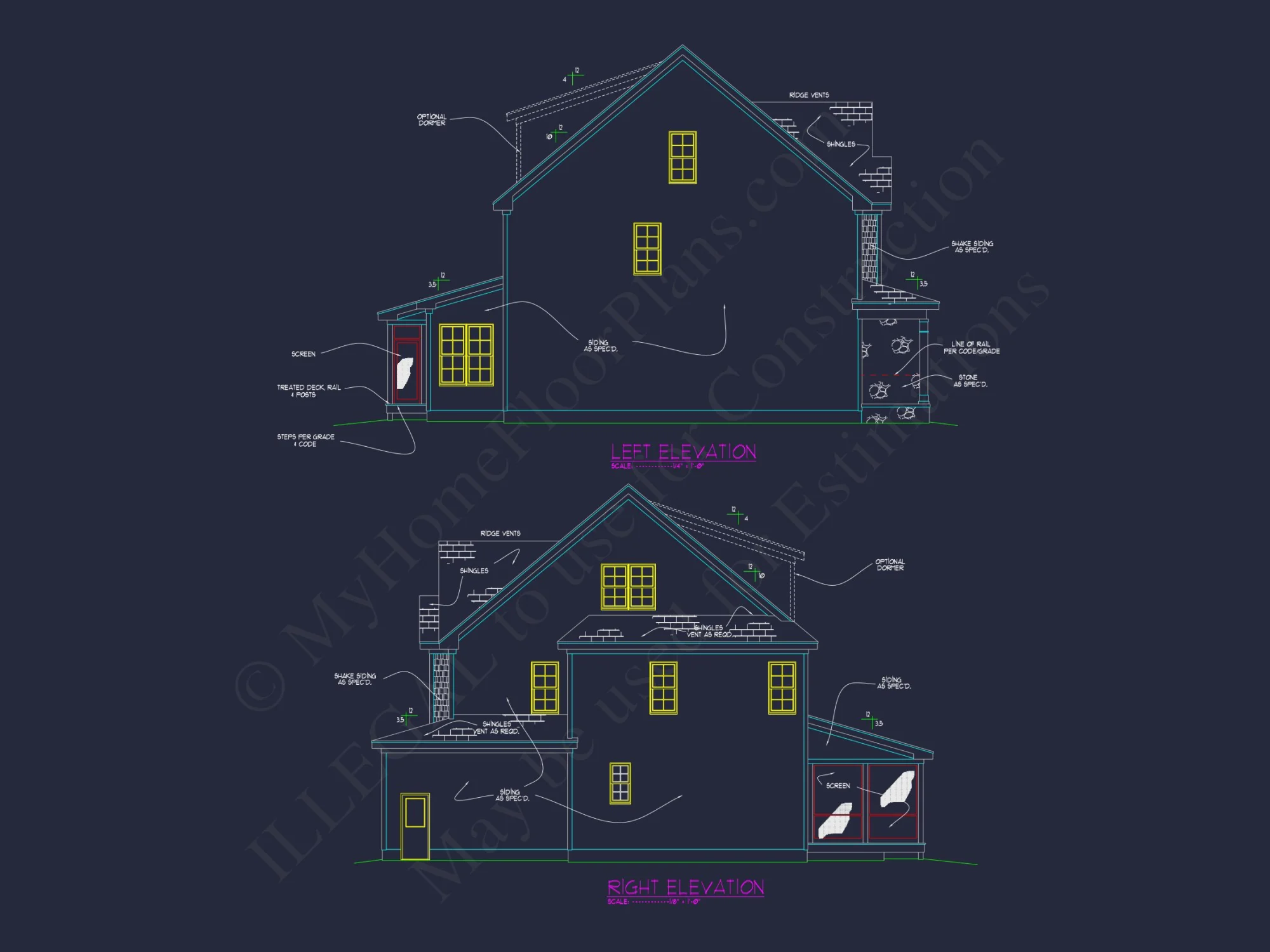 Elegant house Design Floor Plan with CAD Blueprint Designs