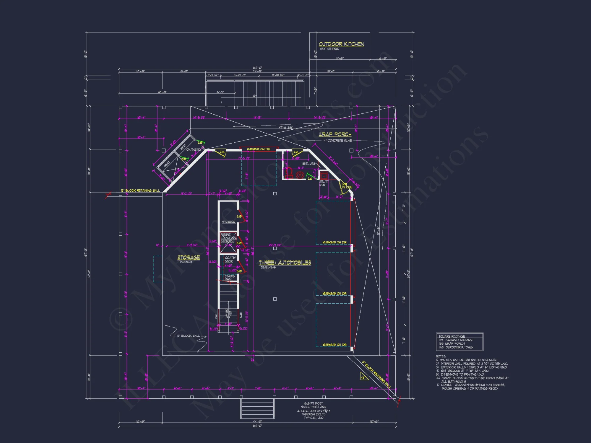 Coastal Floor Plan with Wraparound Porch