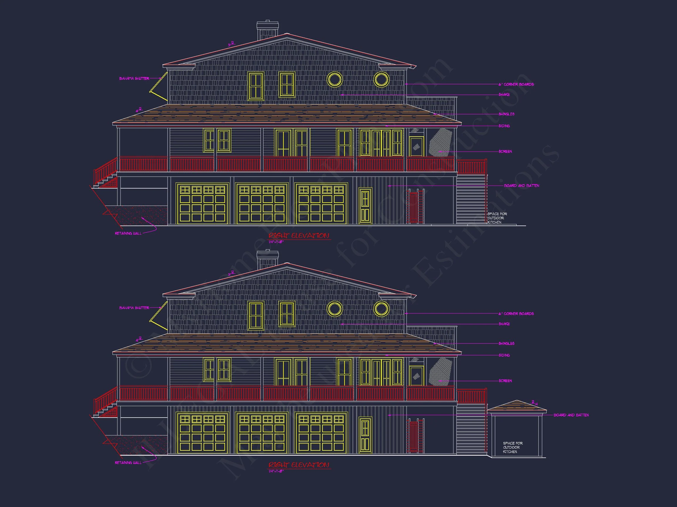13-1822 HOUSE PLAN - Beach House Design | Coastal Floor Plan with Wraparound Porch 12 Beach house Design