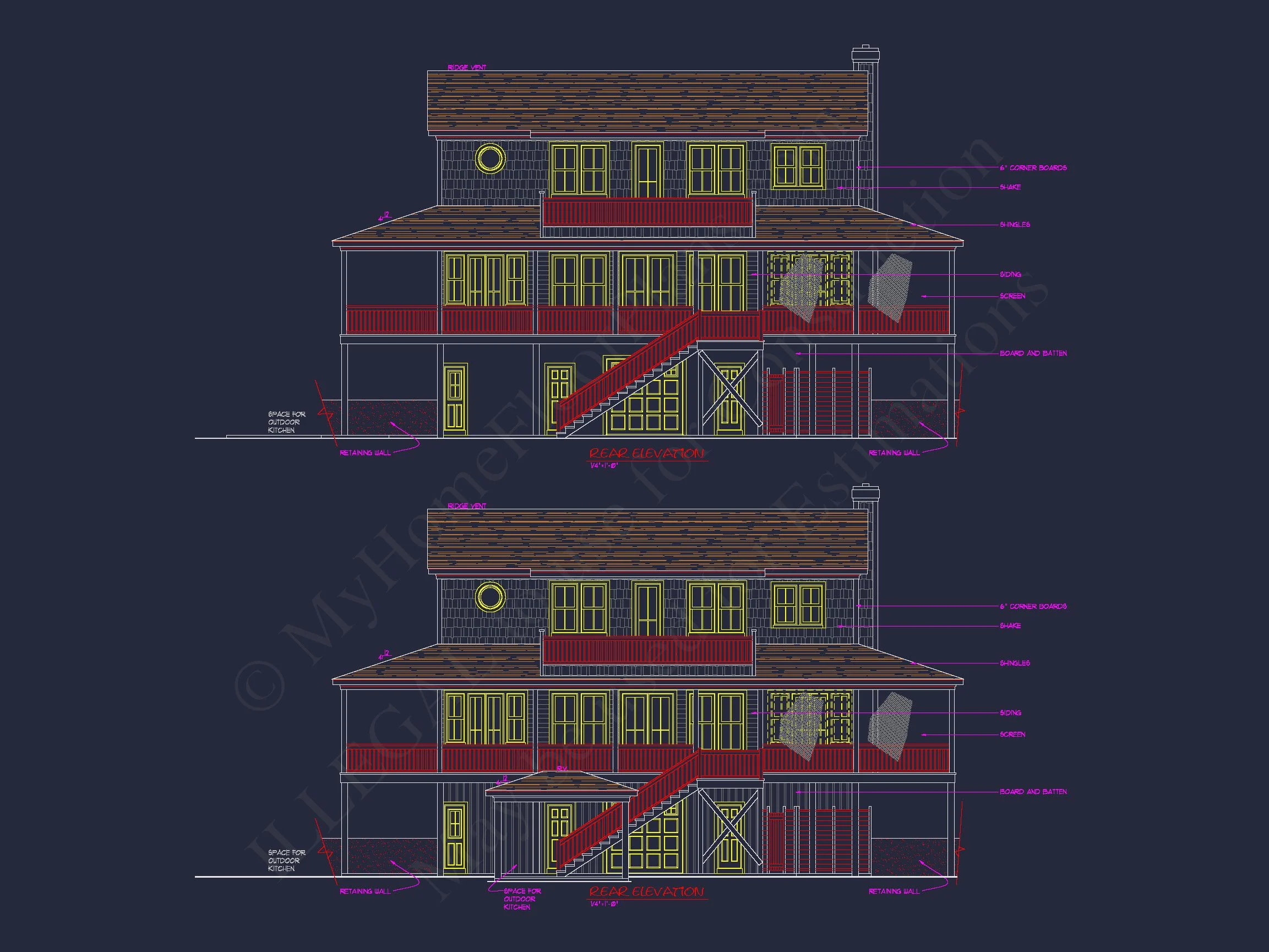 13-1822 HOUSE PLAN - Beach House Design | Coastal Floor Plan with Wraparound Porch 11 Coastal Floor Plan with Wraparound Porch