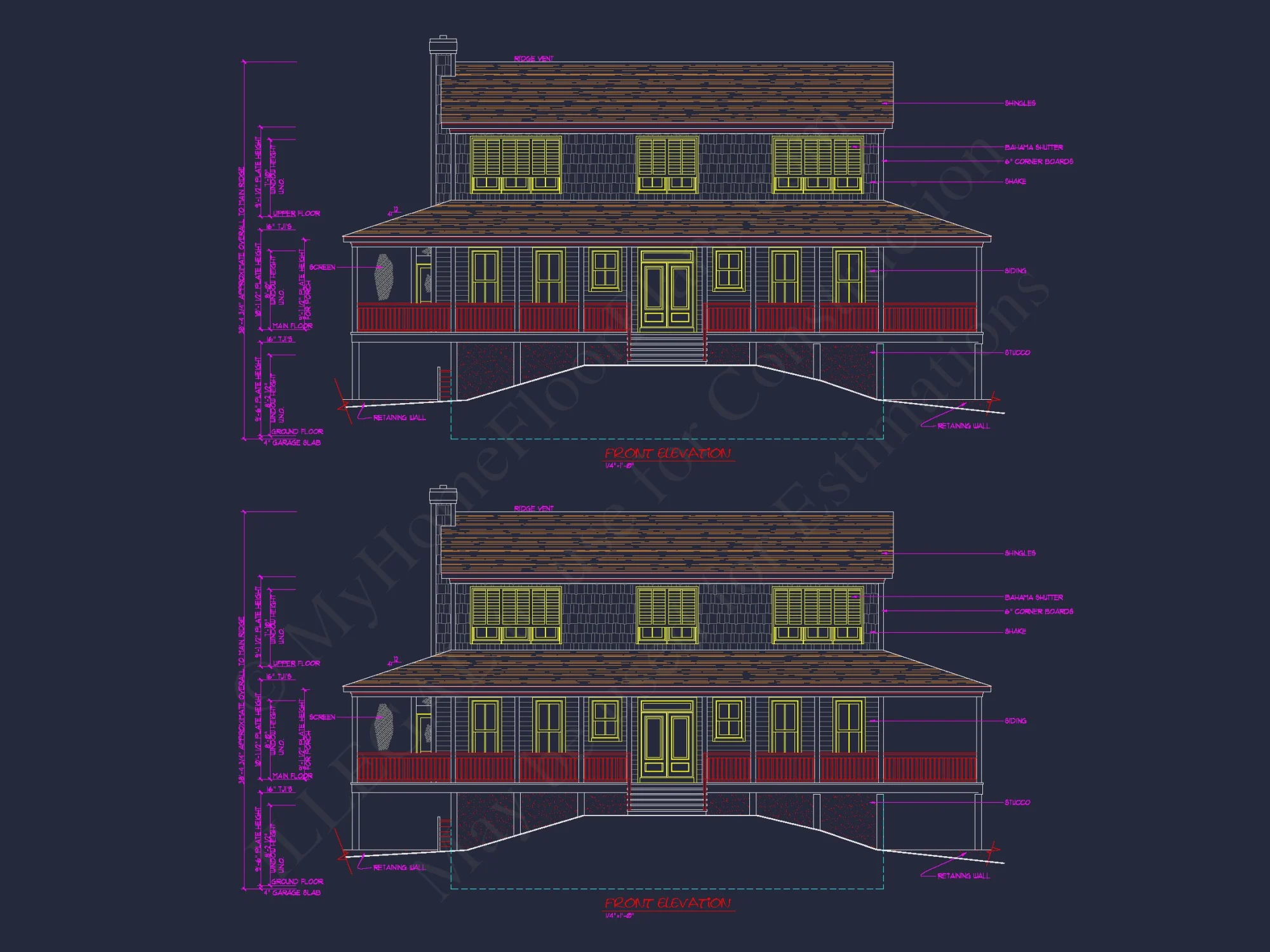 Coastal Floor Plan with Wraparound Porch