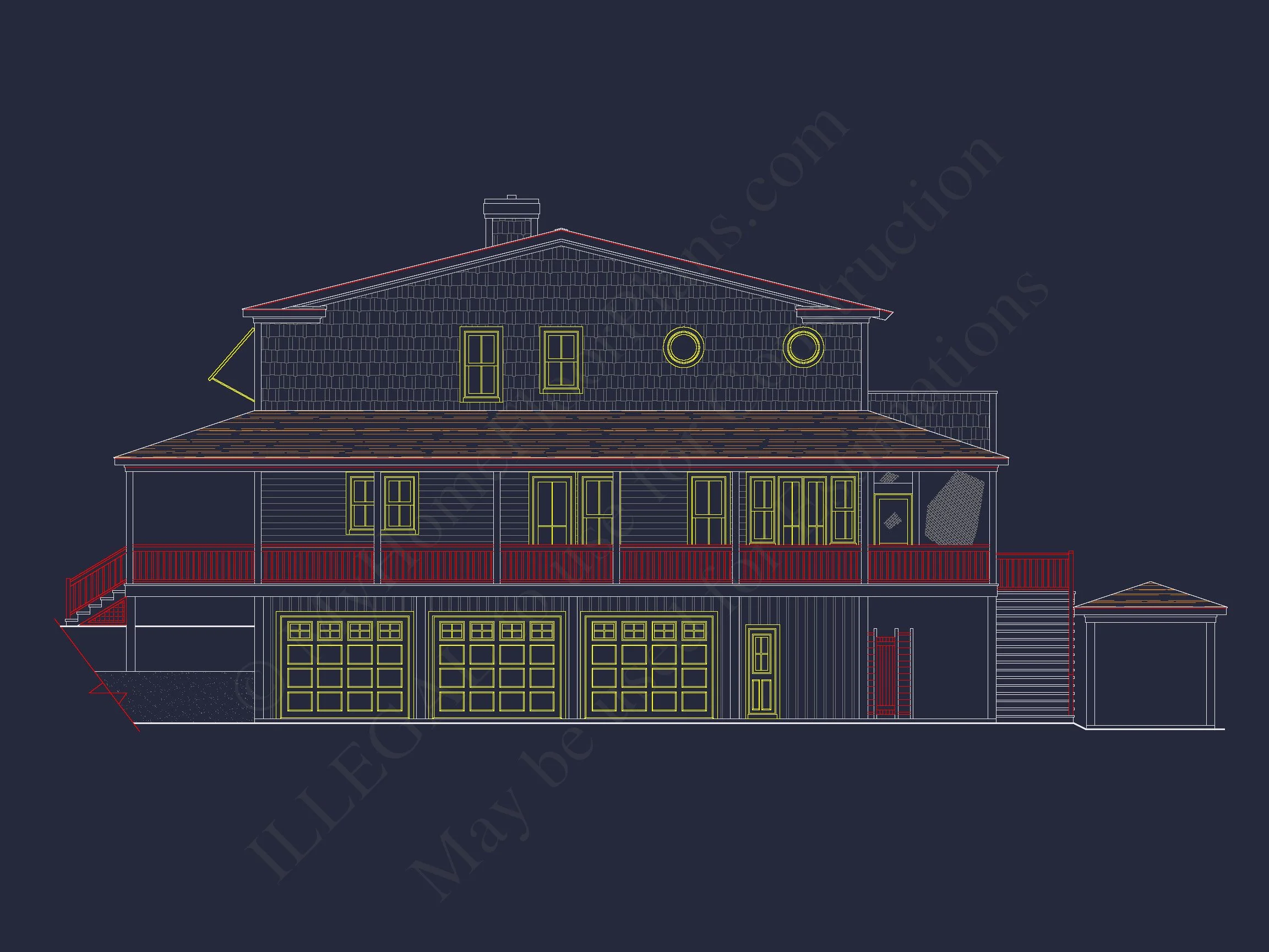 13-1822 HOUSE PLAN - Beach House Design | Coastal Floor Plan with Wraparound Porch 4 Beach house Design