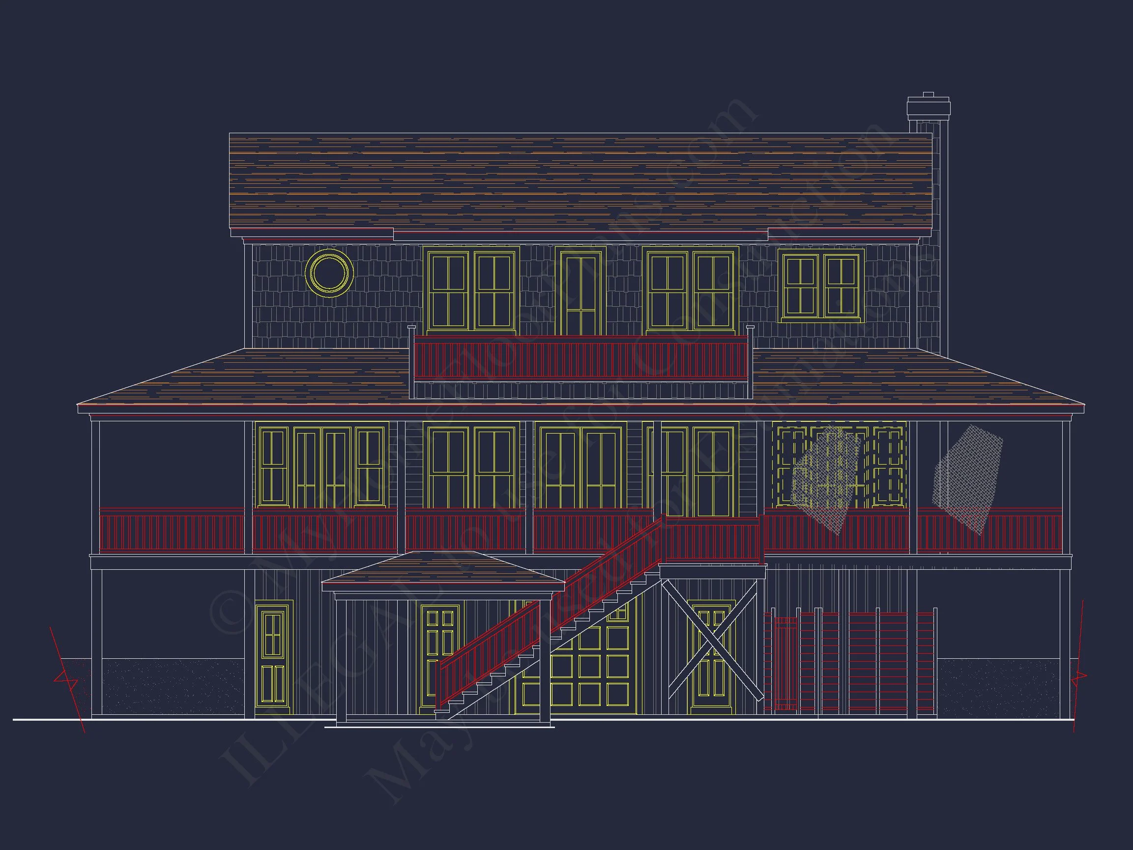 13-1822 HOUSE PLAN - Beach House Design | Coastal Floor Plan with Wraparound Porch 3 Coastal Floor Plan with Wraparound Porch