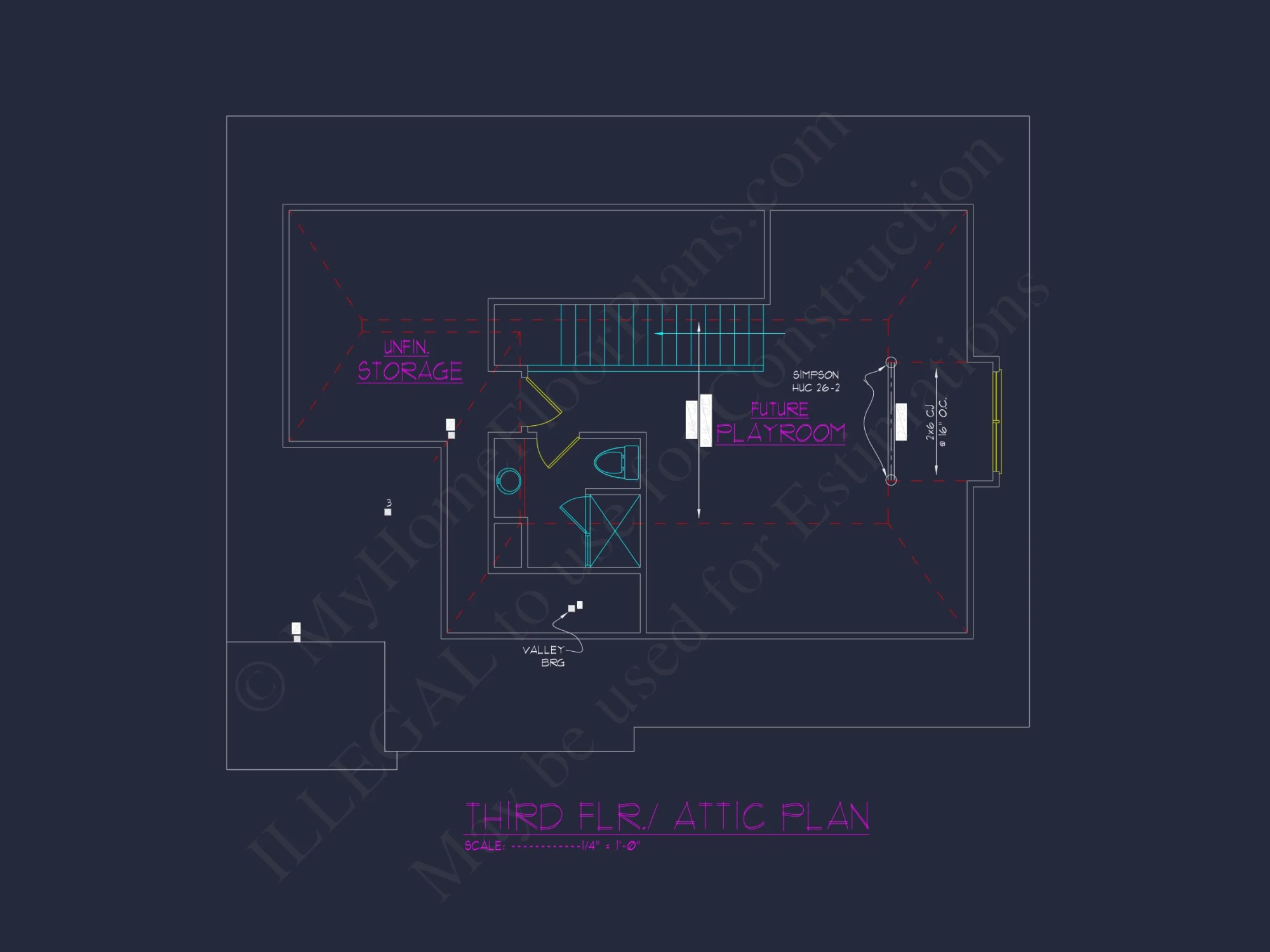 Spacious 2.5 Story house Design with CAD Floor Plans