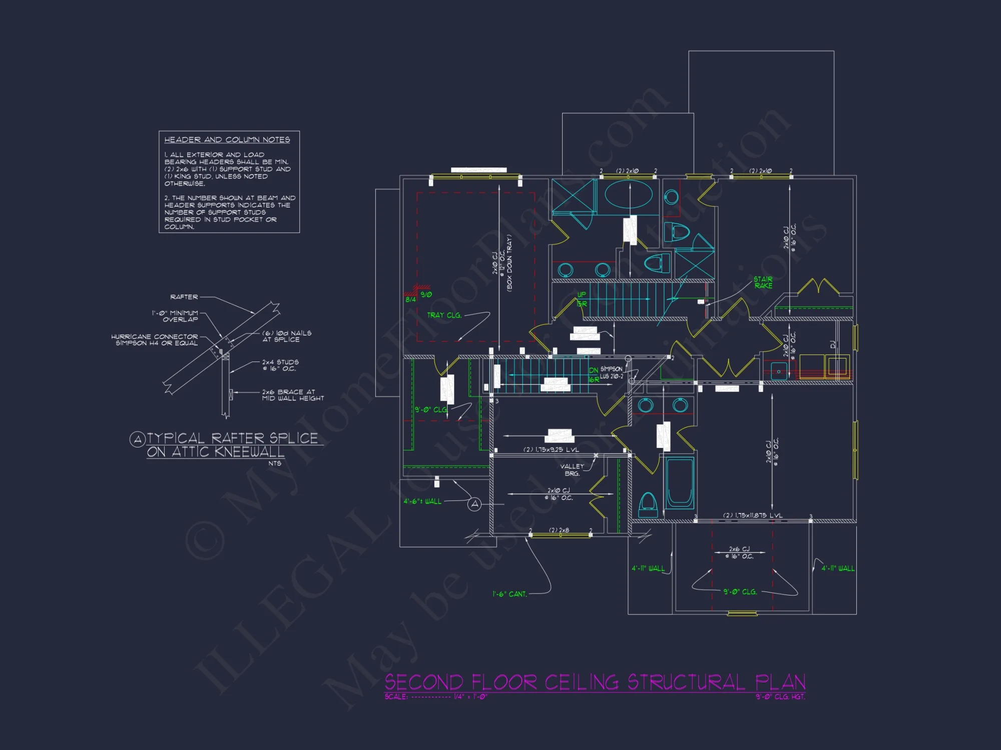 Spacious 2.5 Story house Design with CAD Floor Plans