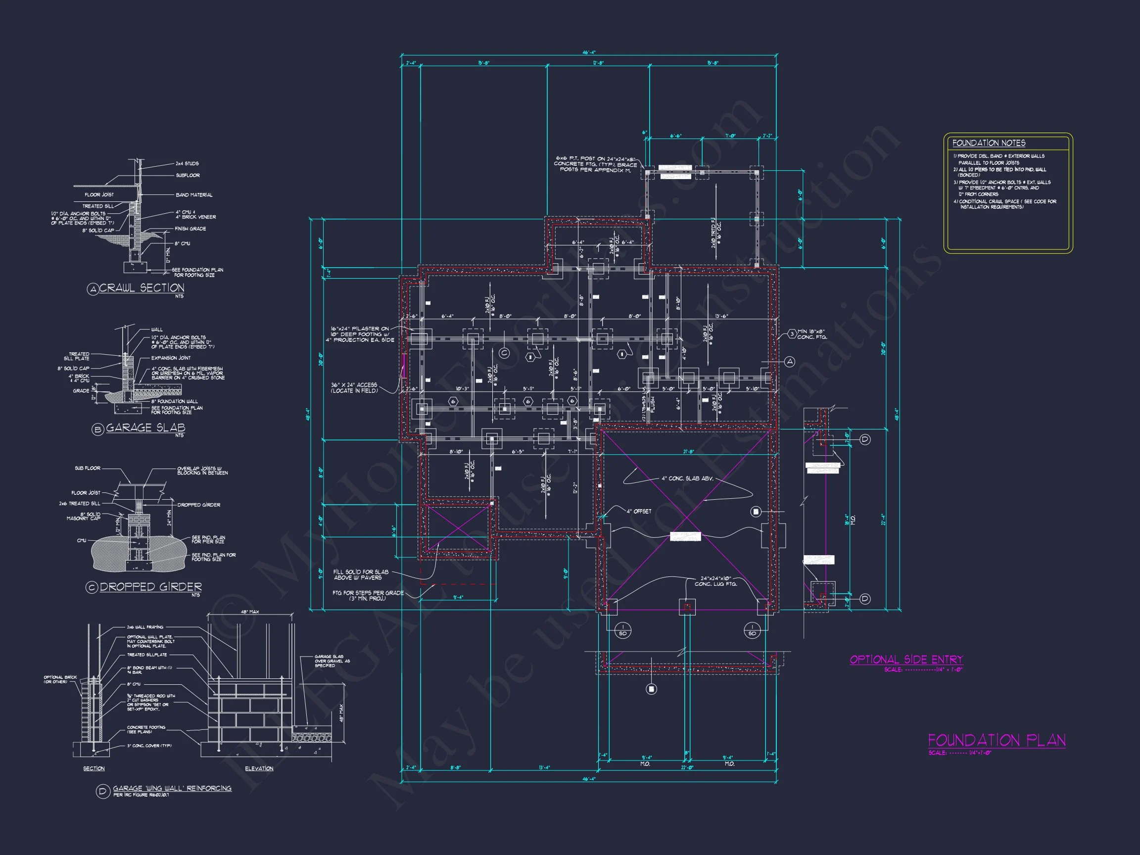 Spacious 2.5 Story house Design with CAD Floor Plans