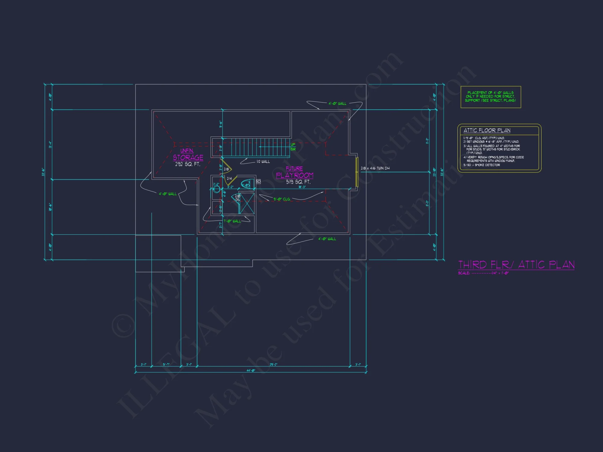 Spacious 2.5 Story house Design with CAD Floor Plans