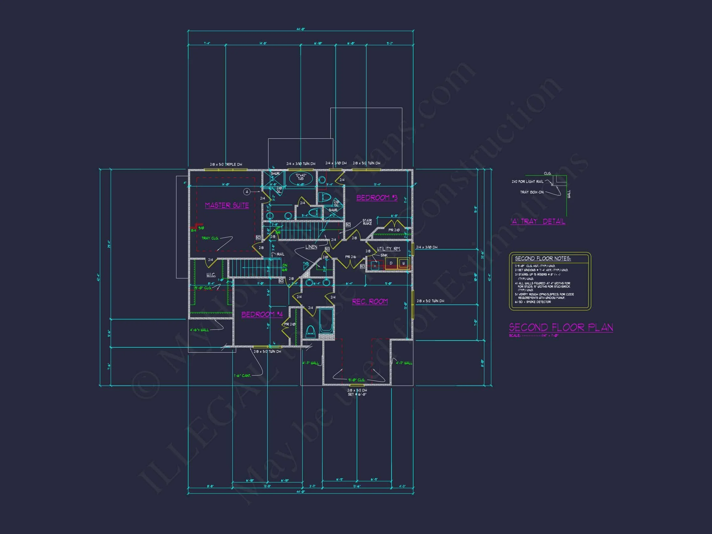 Spacious 2.5 Story house Design with CAD Floor Plans