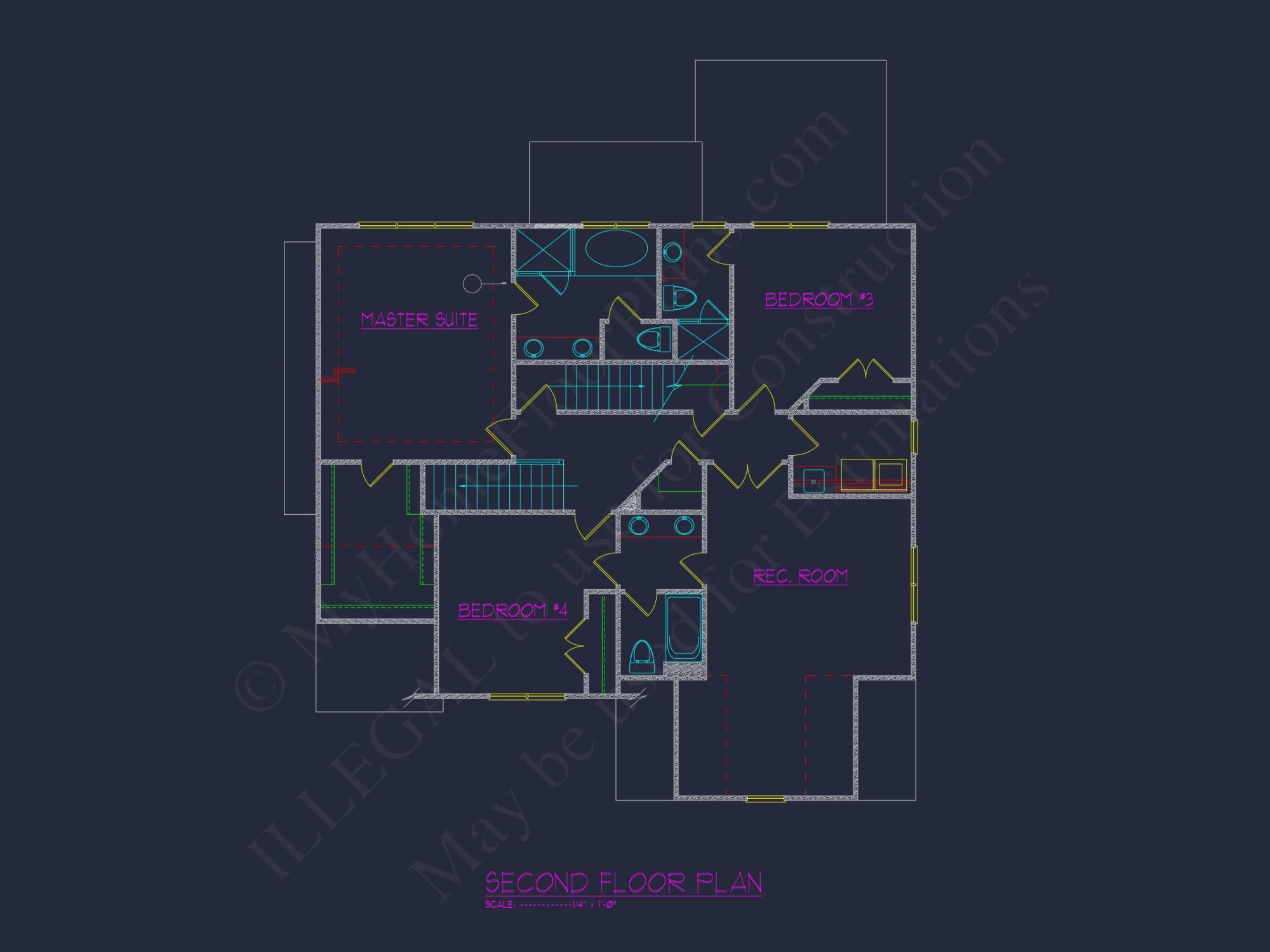 Spacious 2.5 Story house Design with CAD Floor Plans