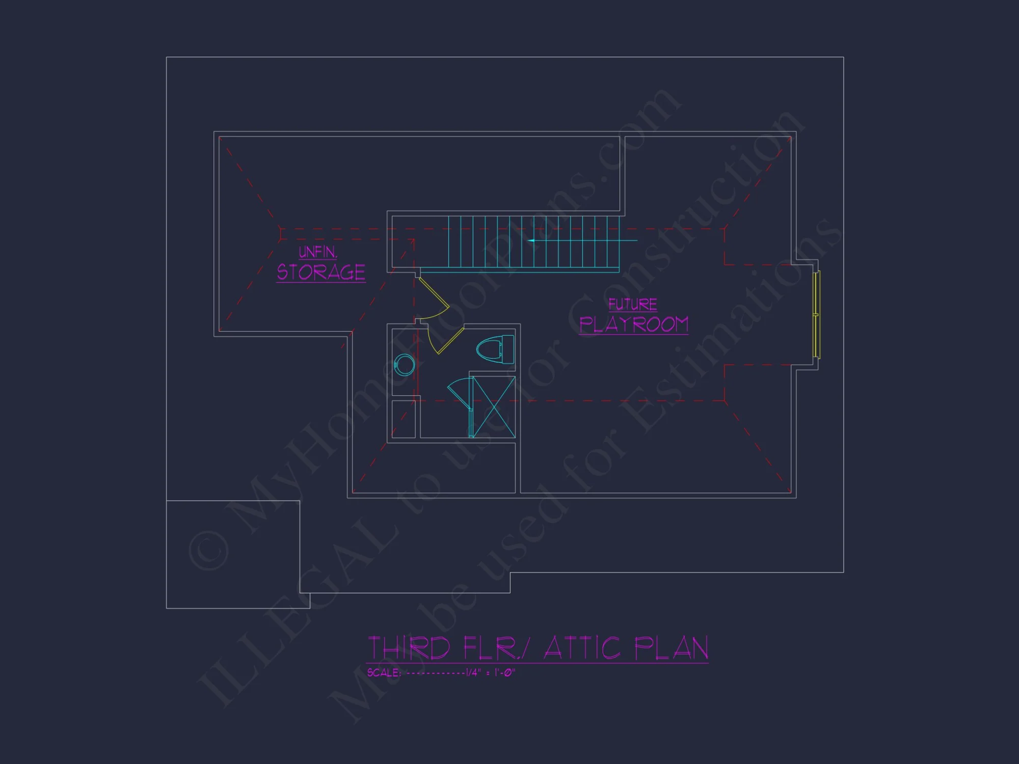 Spacious 2.5 Story house Design with CAD Floor Plans